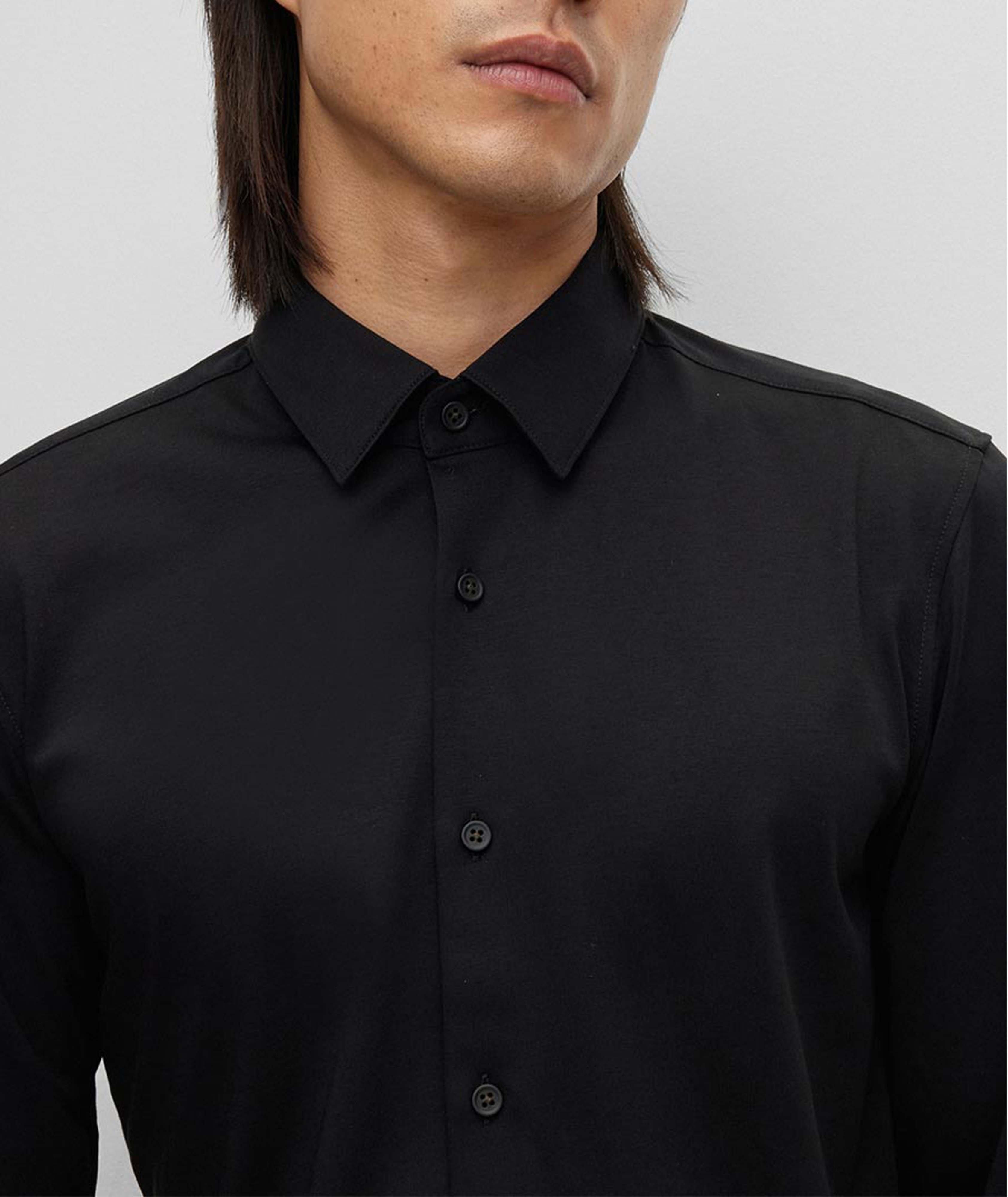 Slim-Fit Stretch-Jersey Dress Shirt