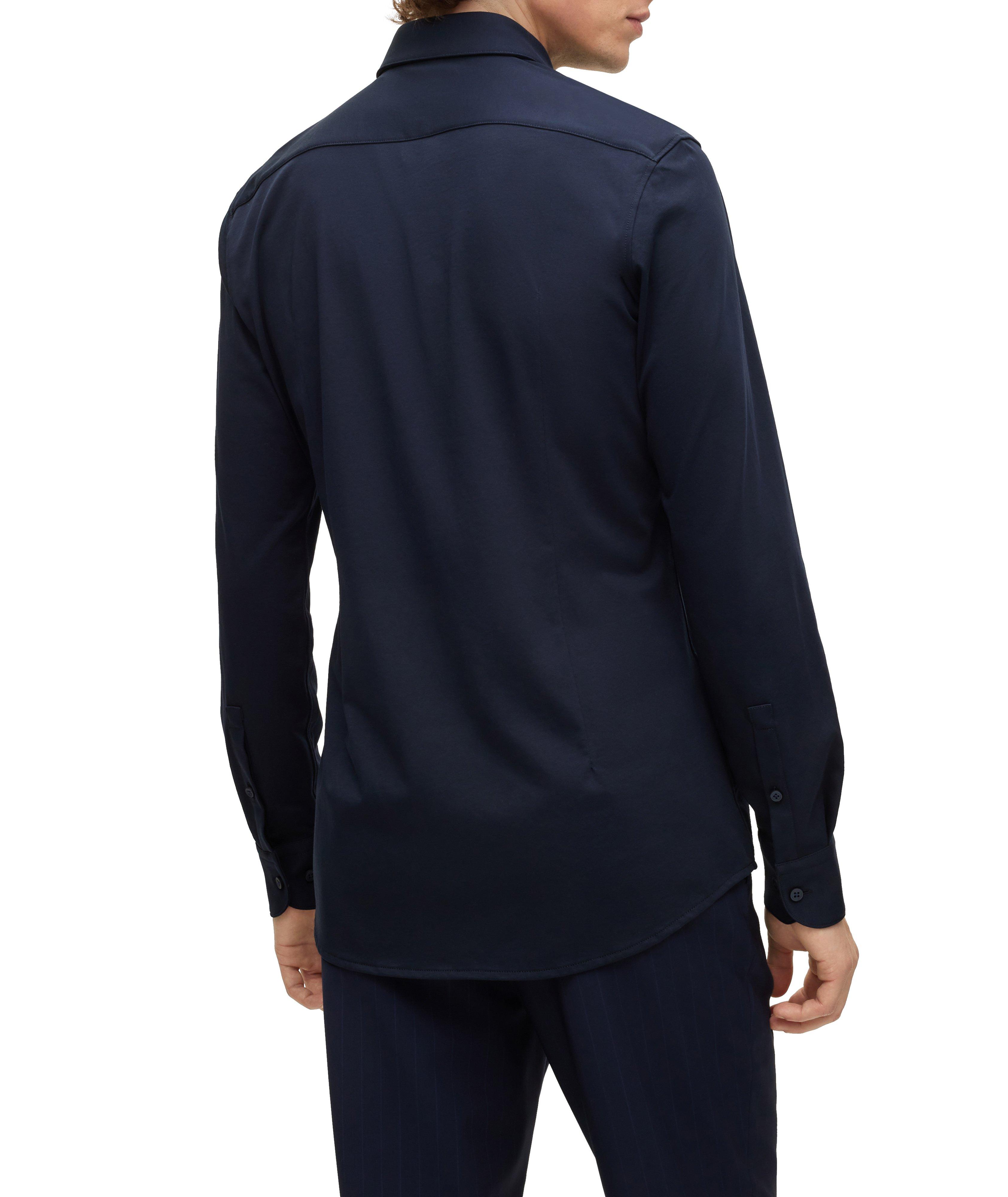 Slim-Fit Jersey Stretch-Cotton Dress Shirt image 5