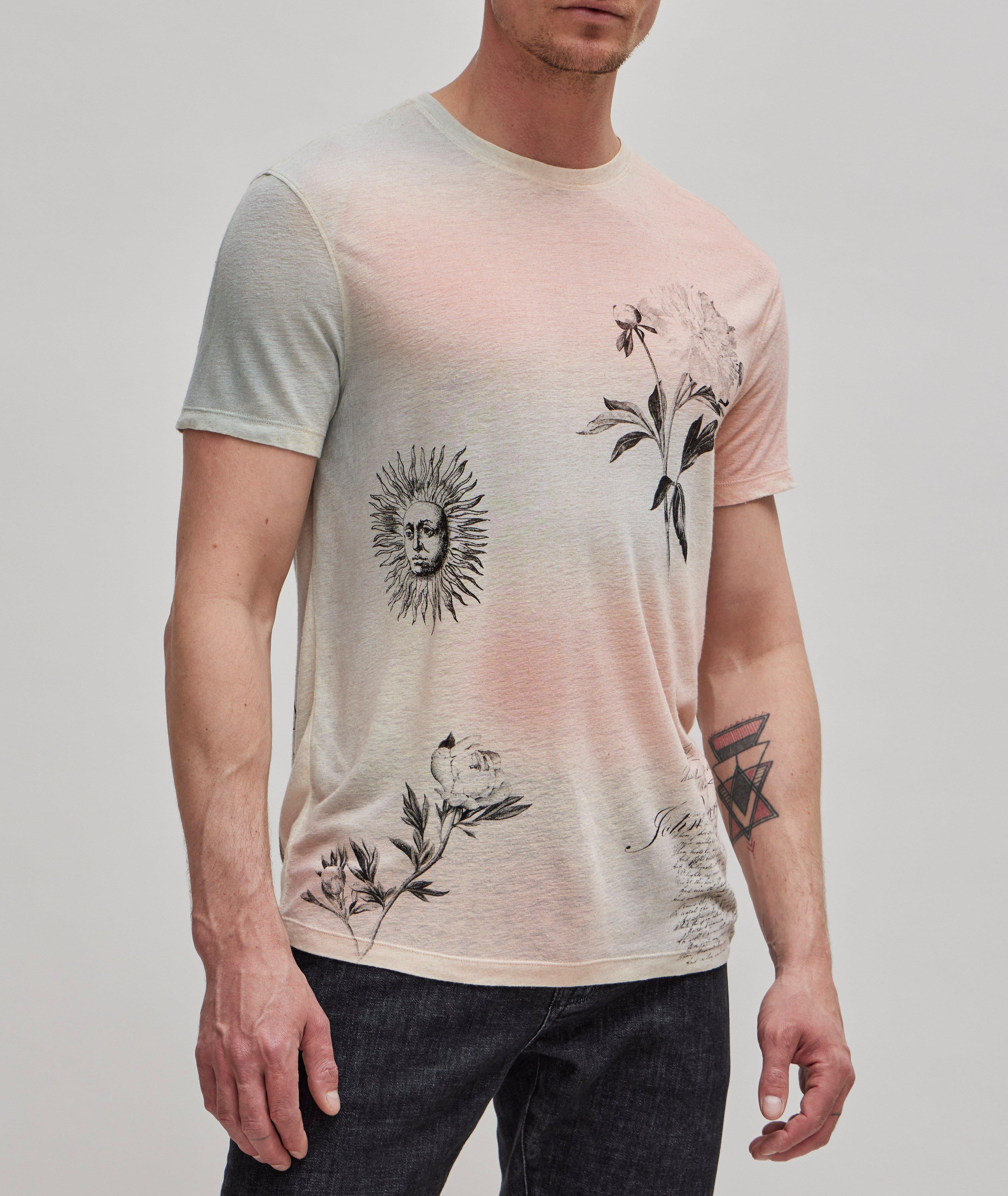 T-shirt imprimé teint par nouage à encolure ronde image 1