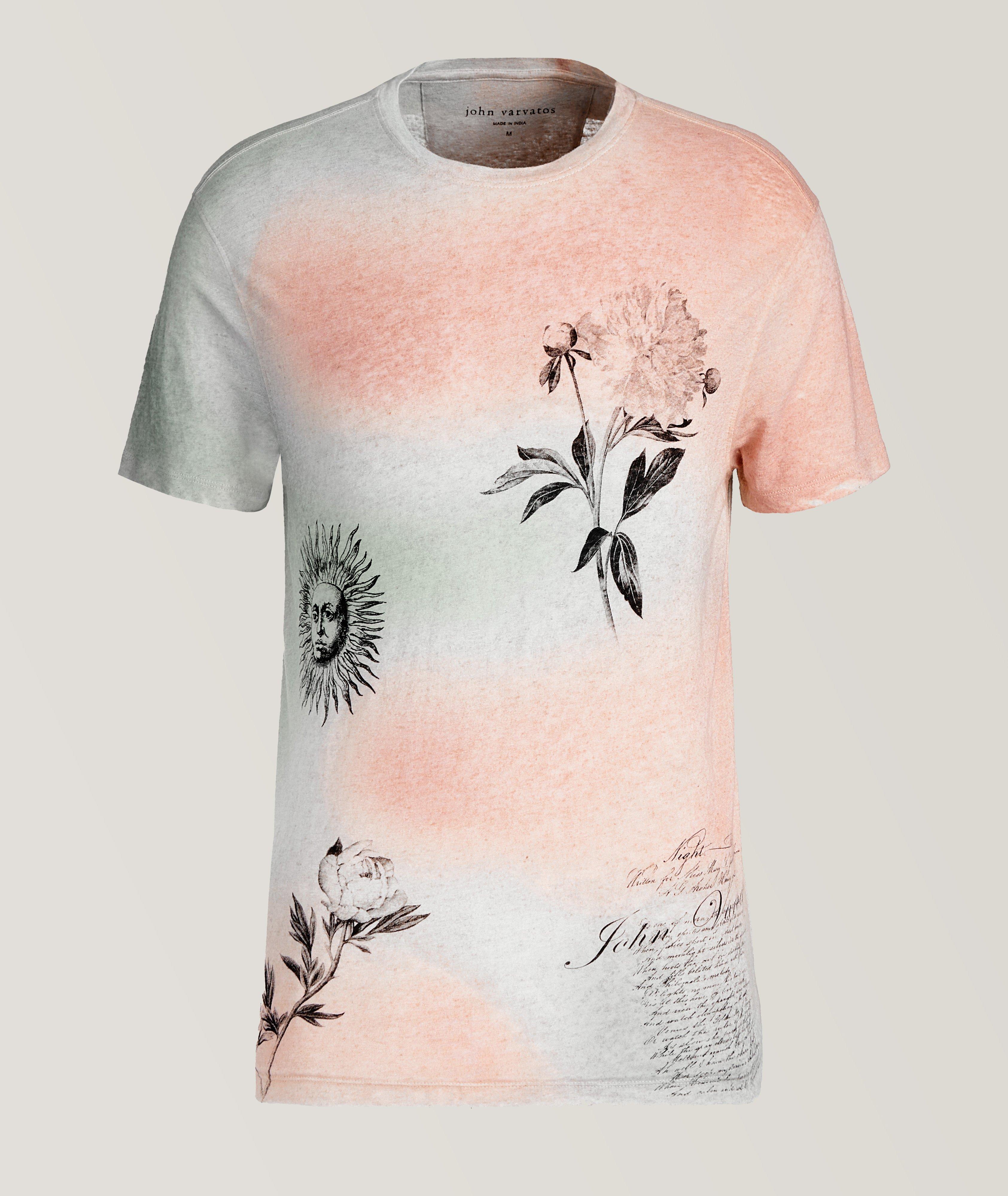 T-shirt imprimé teint par nouage à encolure ronde image 0