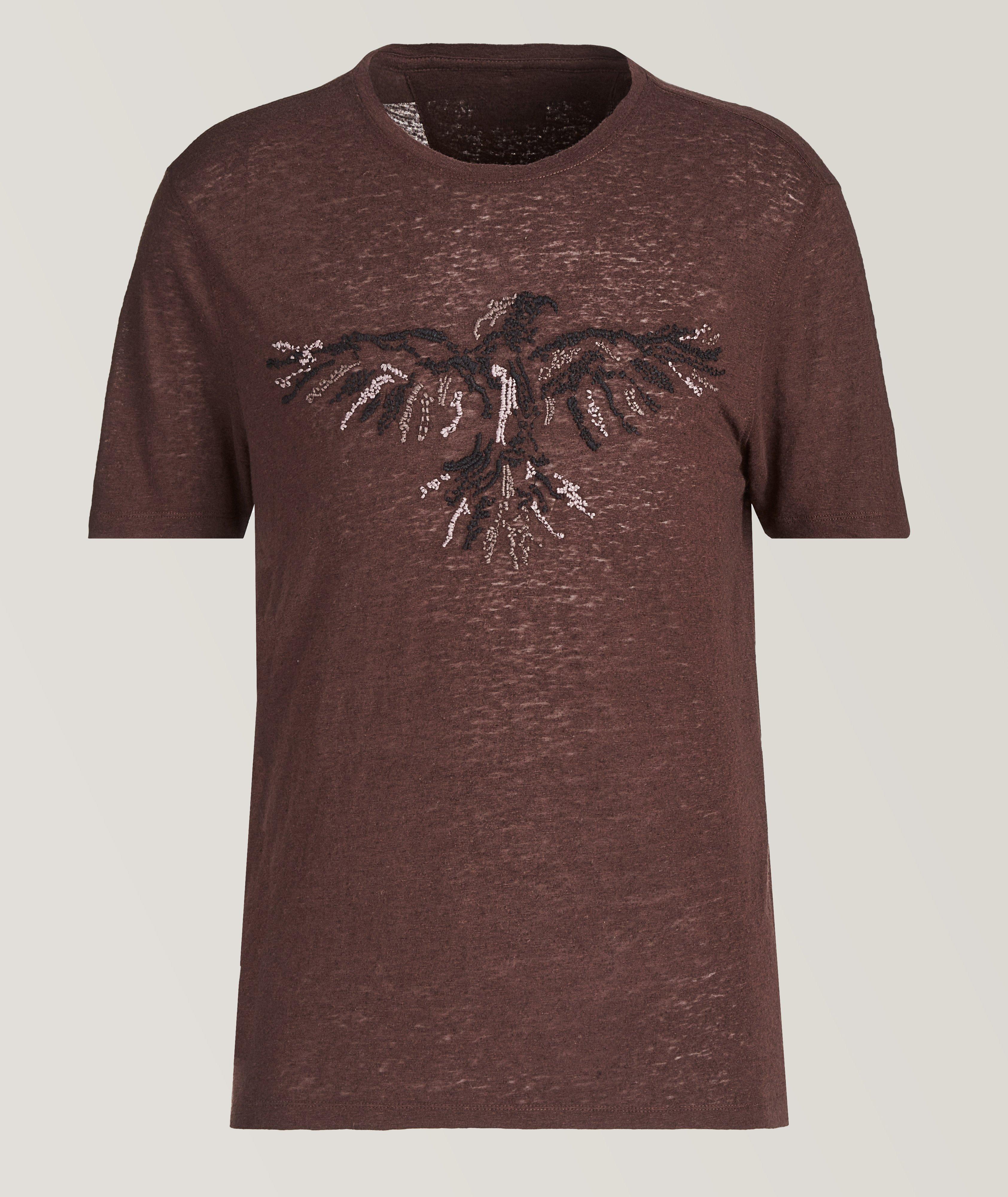 Raven Embroidered Crew Neck T-Shirt image 0