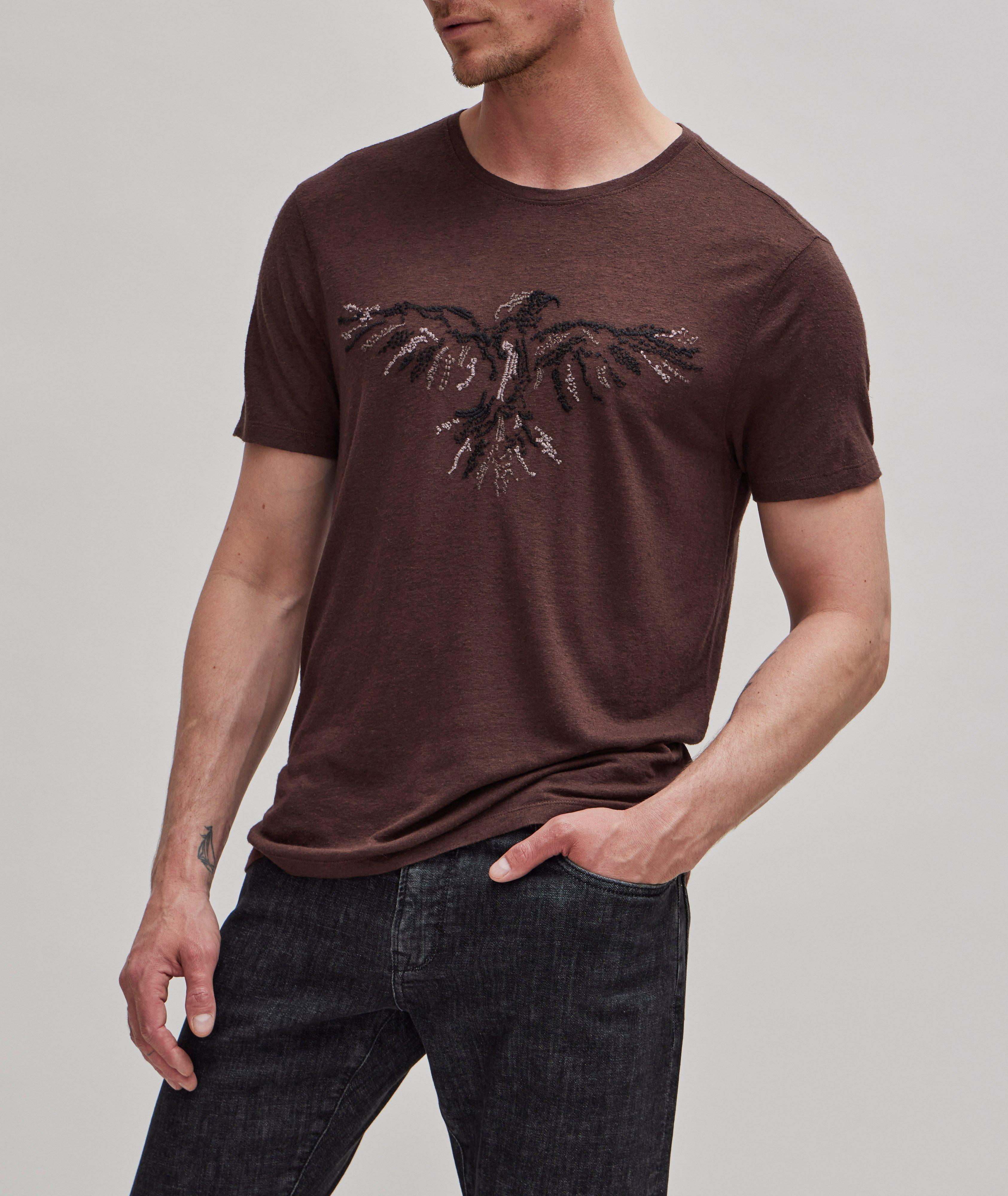 Raven Embroidered Crew Neck T-Shirt image 1