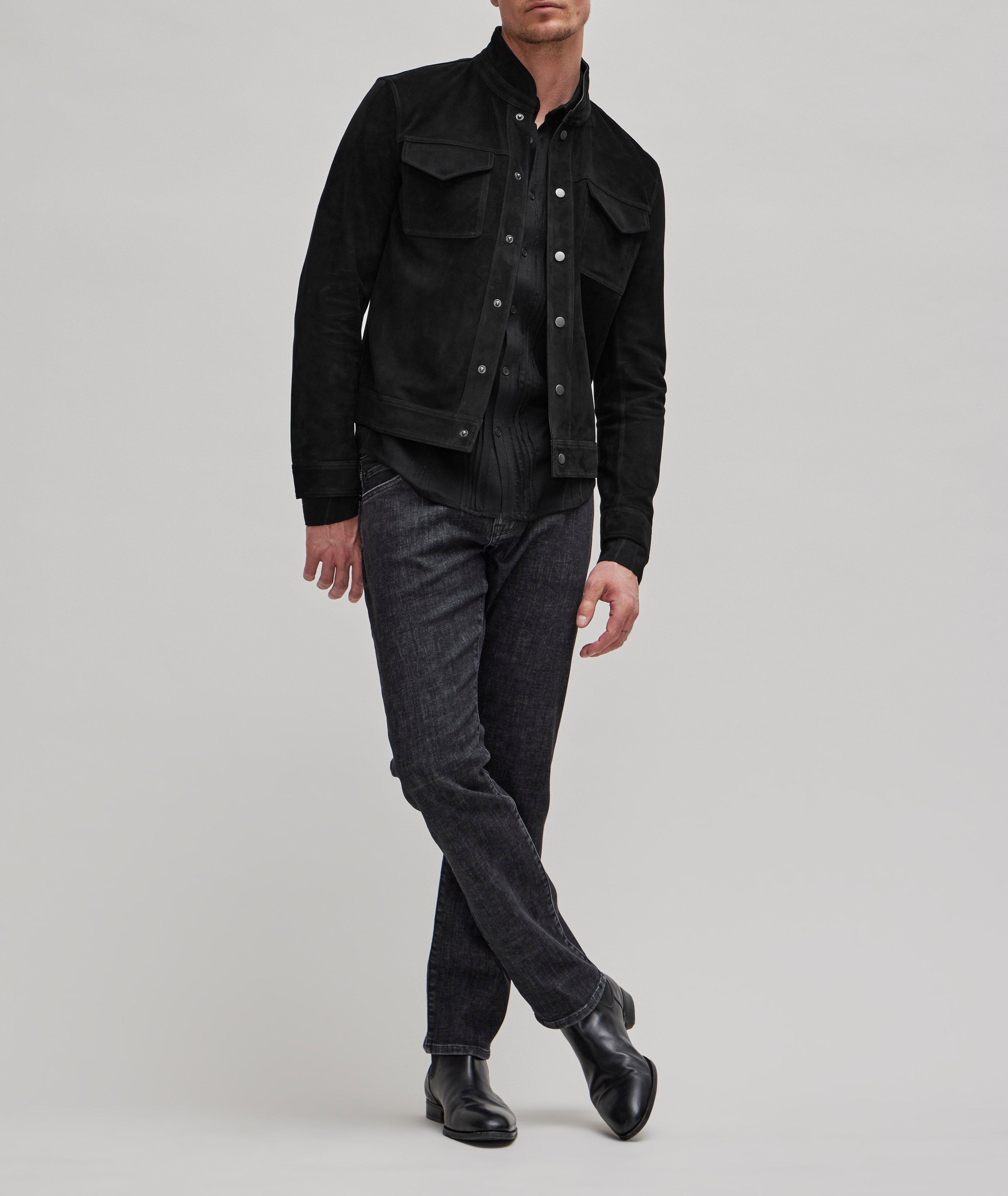 Blouson réversible en suède et en cuir image 4