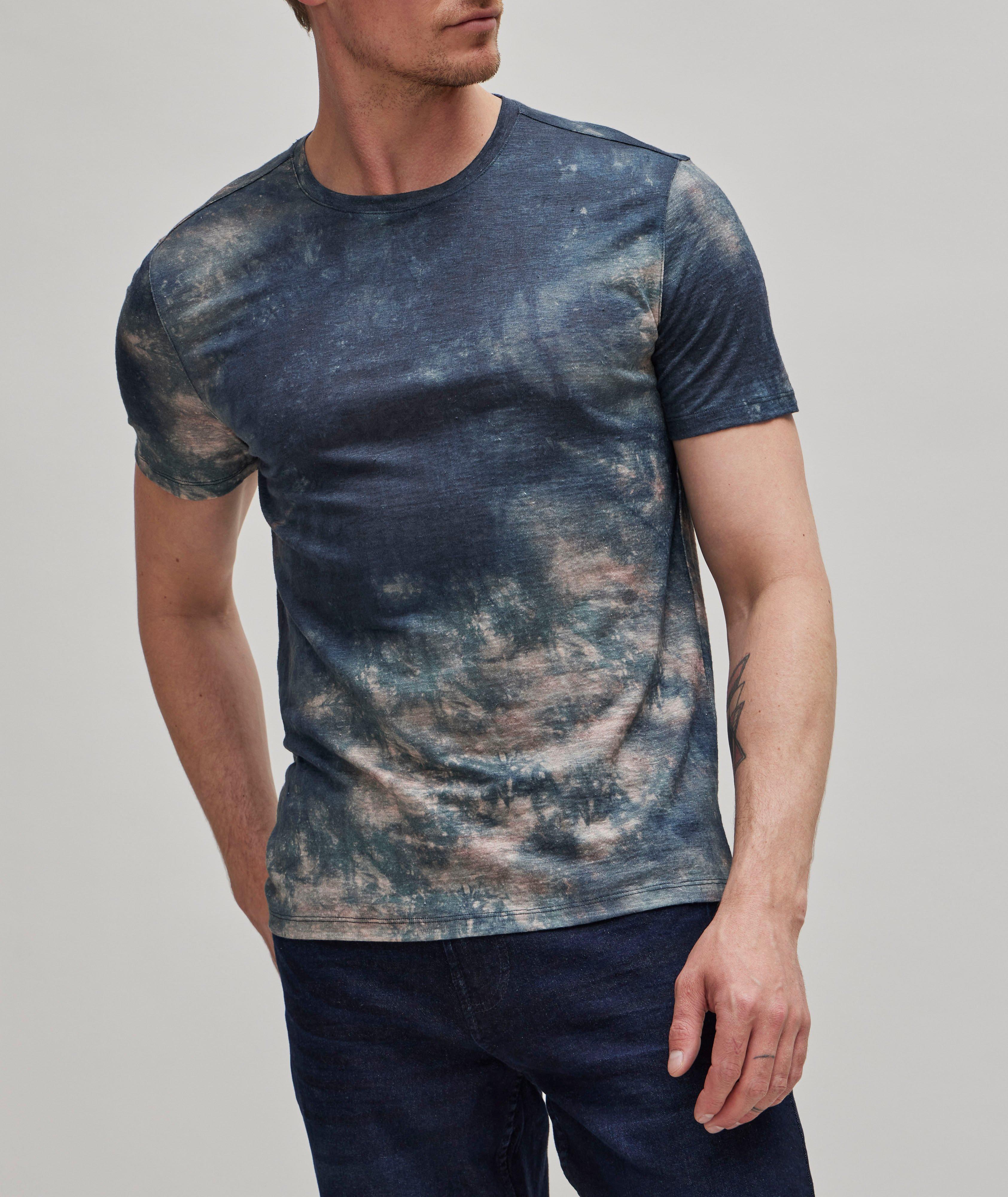 Faded Tie Dye Linen T-Shirt image 1