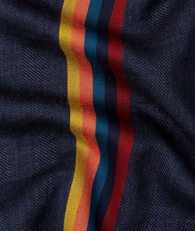 Central Stripe Herringbone Wool-Blend Scarf image 1