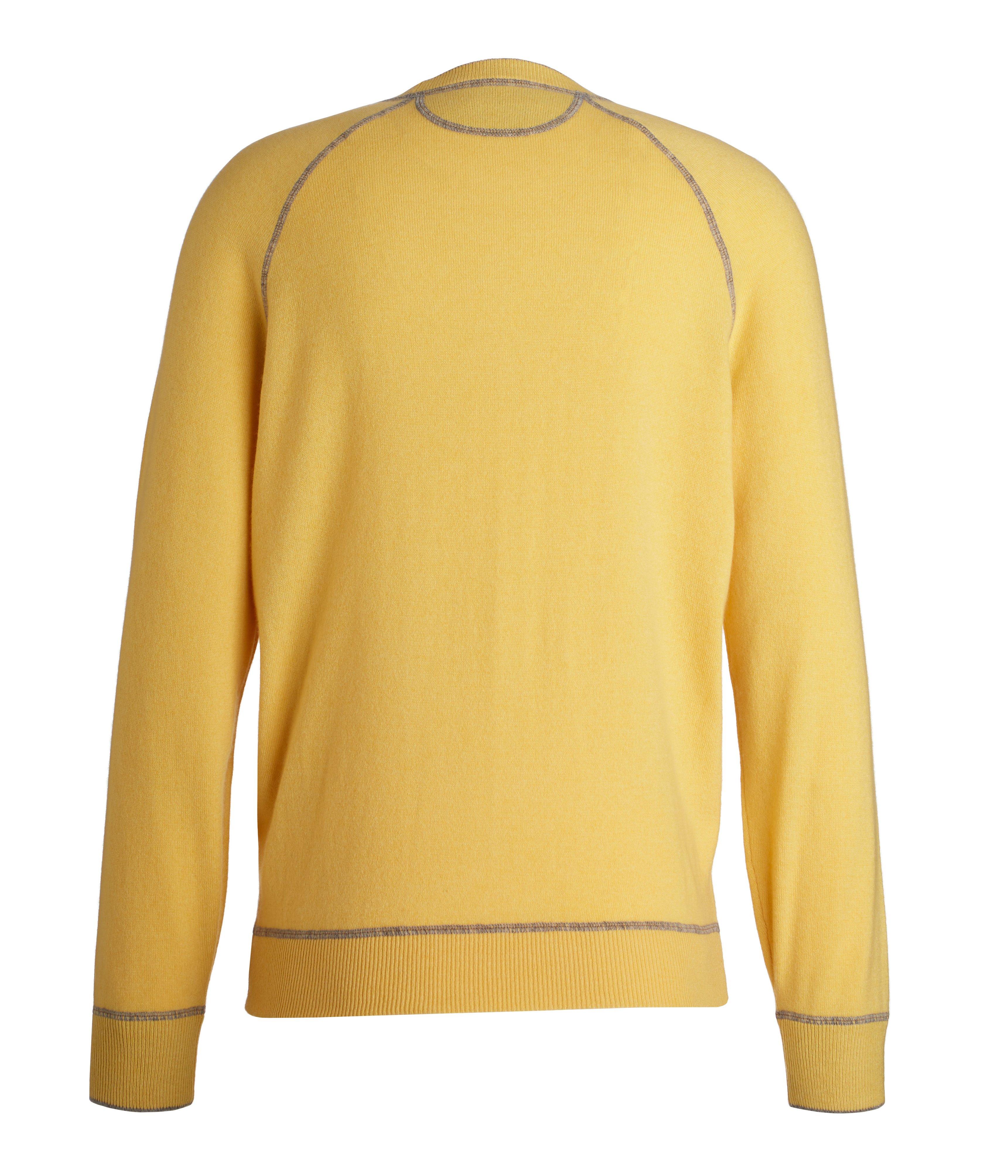 Cashmere Contrast Stitch Raglan Sweater