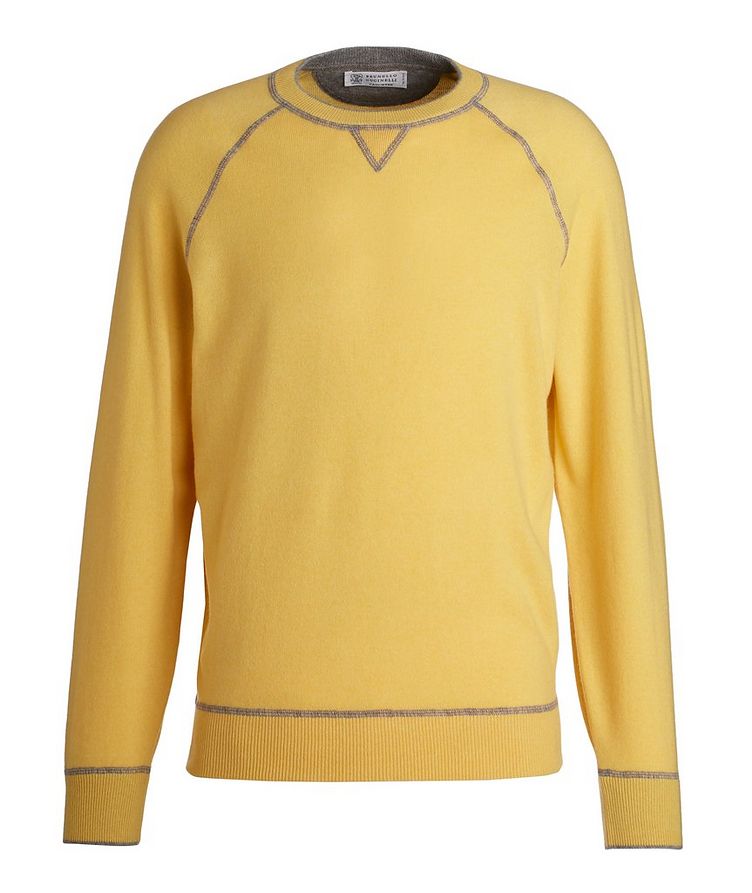 Cashmere Contrast Stitch Raglan Sweater image 0