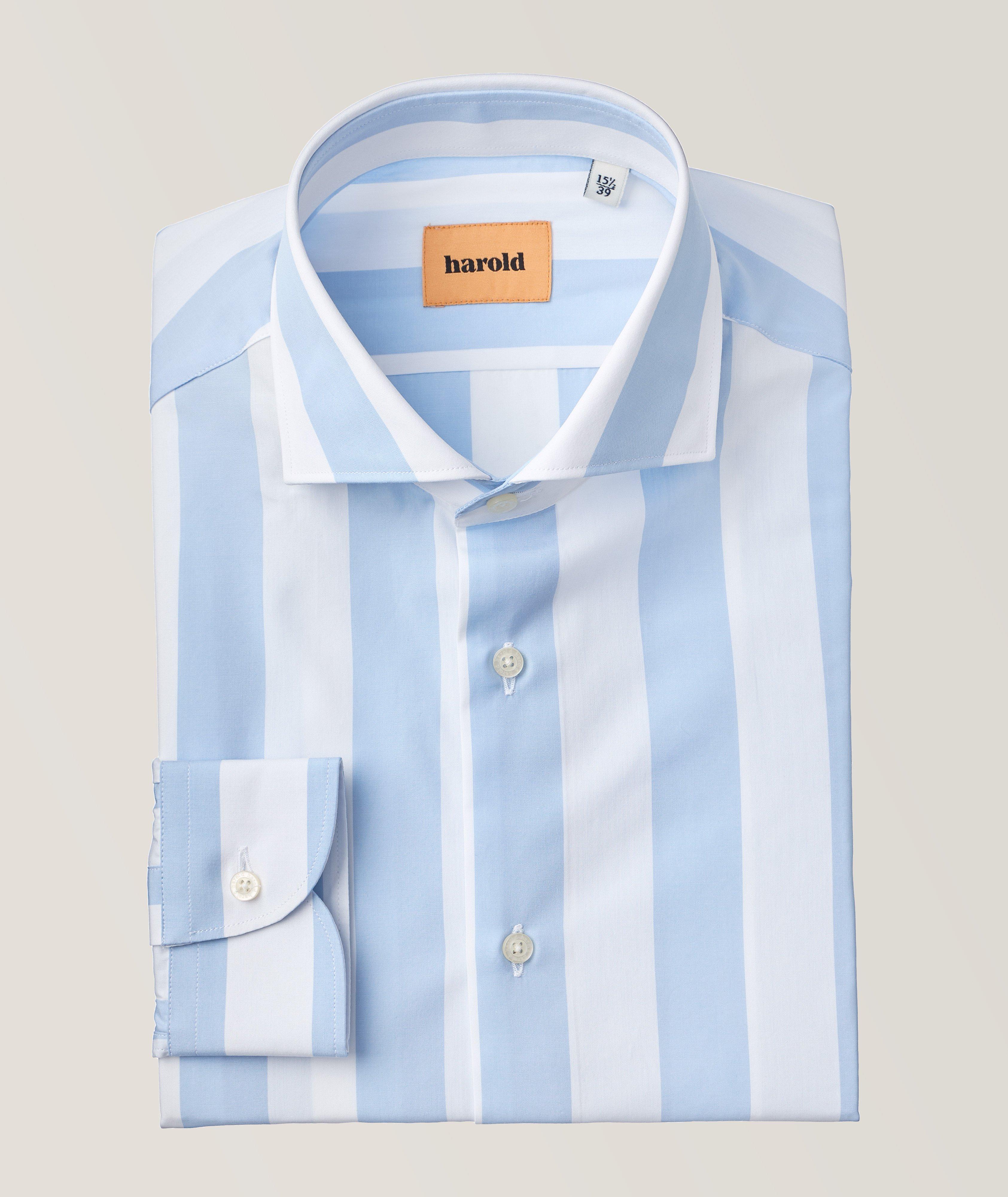 Harold Wide Striped Cotton Poplin Dress Shirt