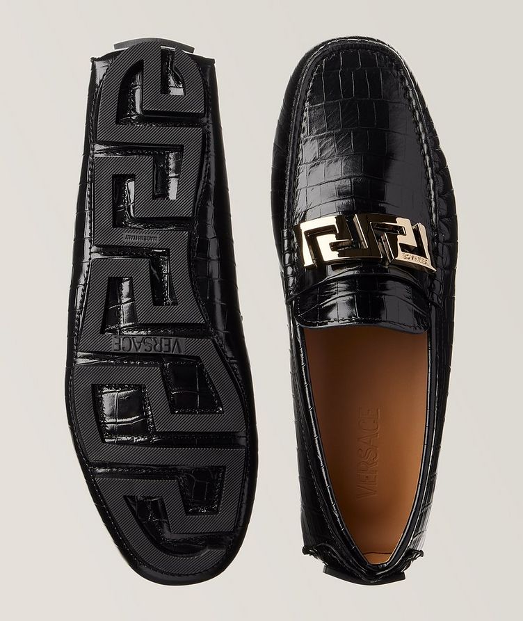 Crocodile Pattern Leather Loafers image 2
