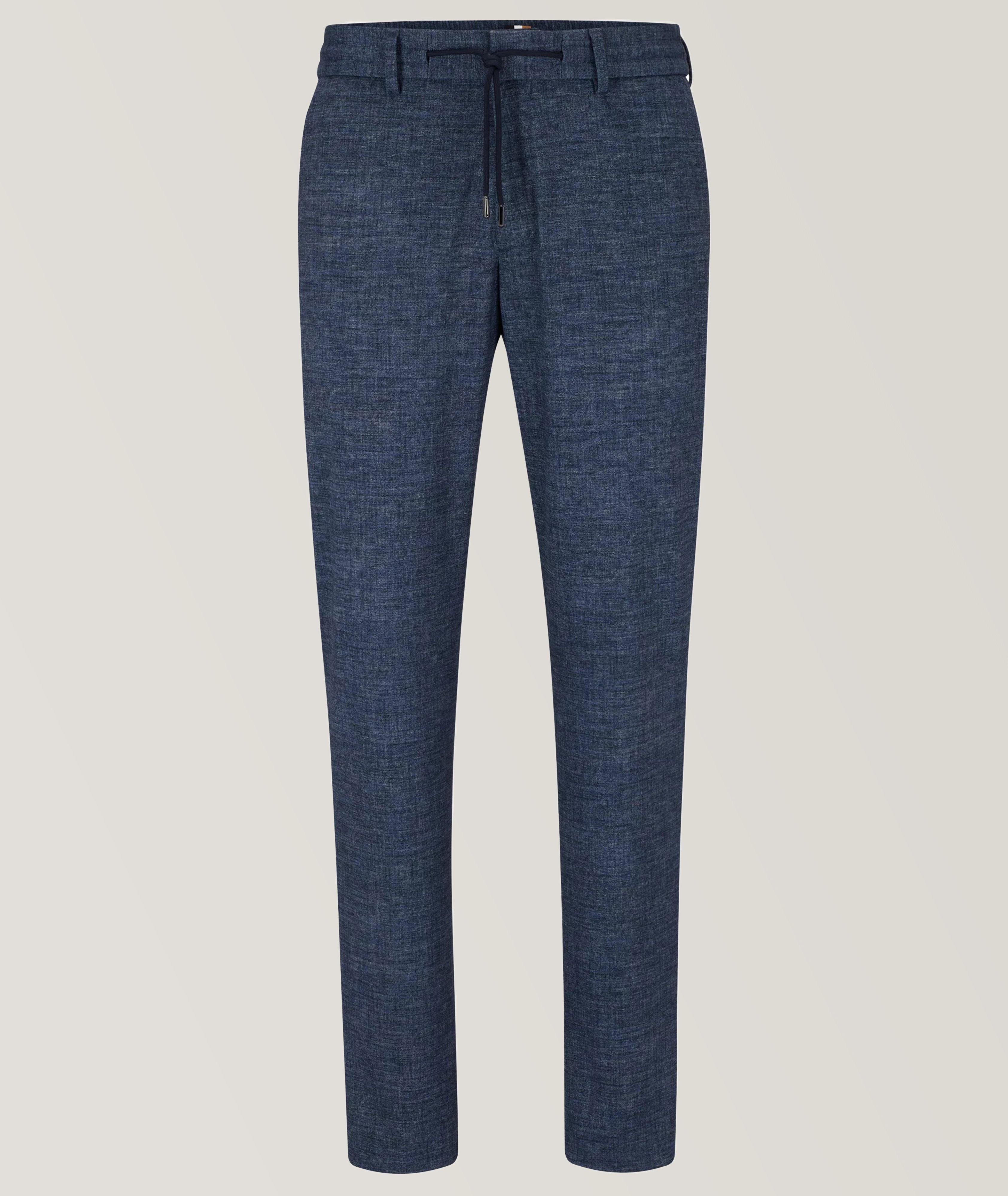 Pantalon habillé en jersey extensible de coupe amincie image 0