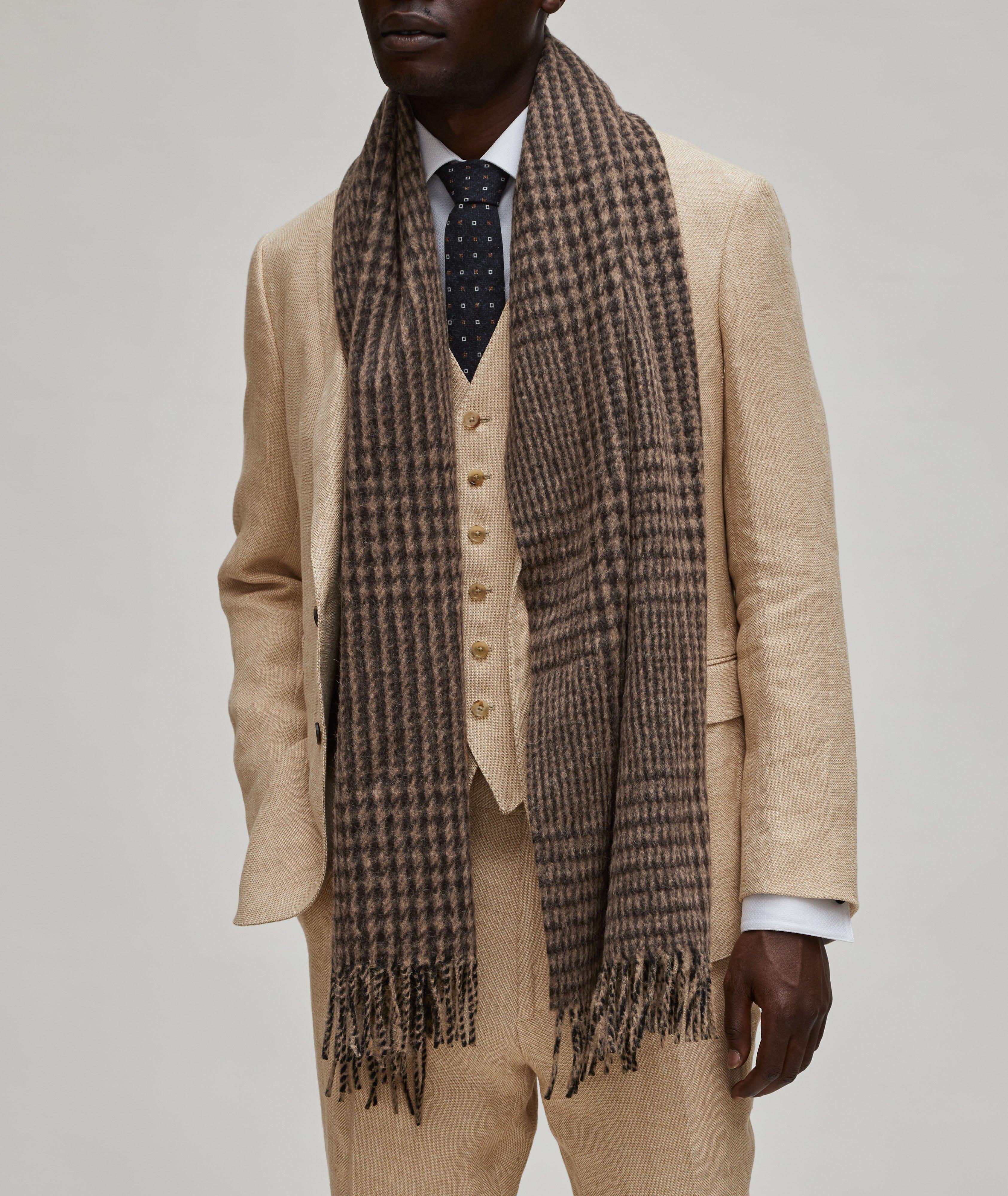 Houndstooth Cashmere, Virgin Wool & Alpaca Wool Scarf image 1