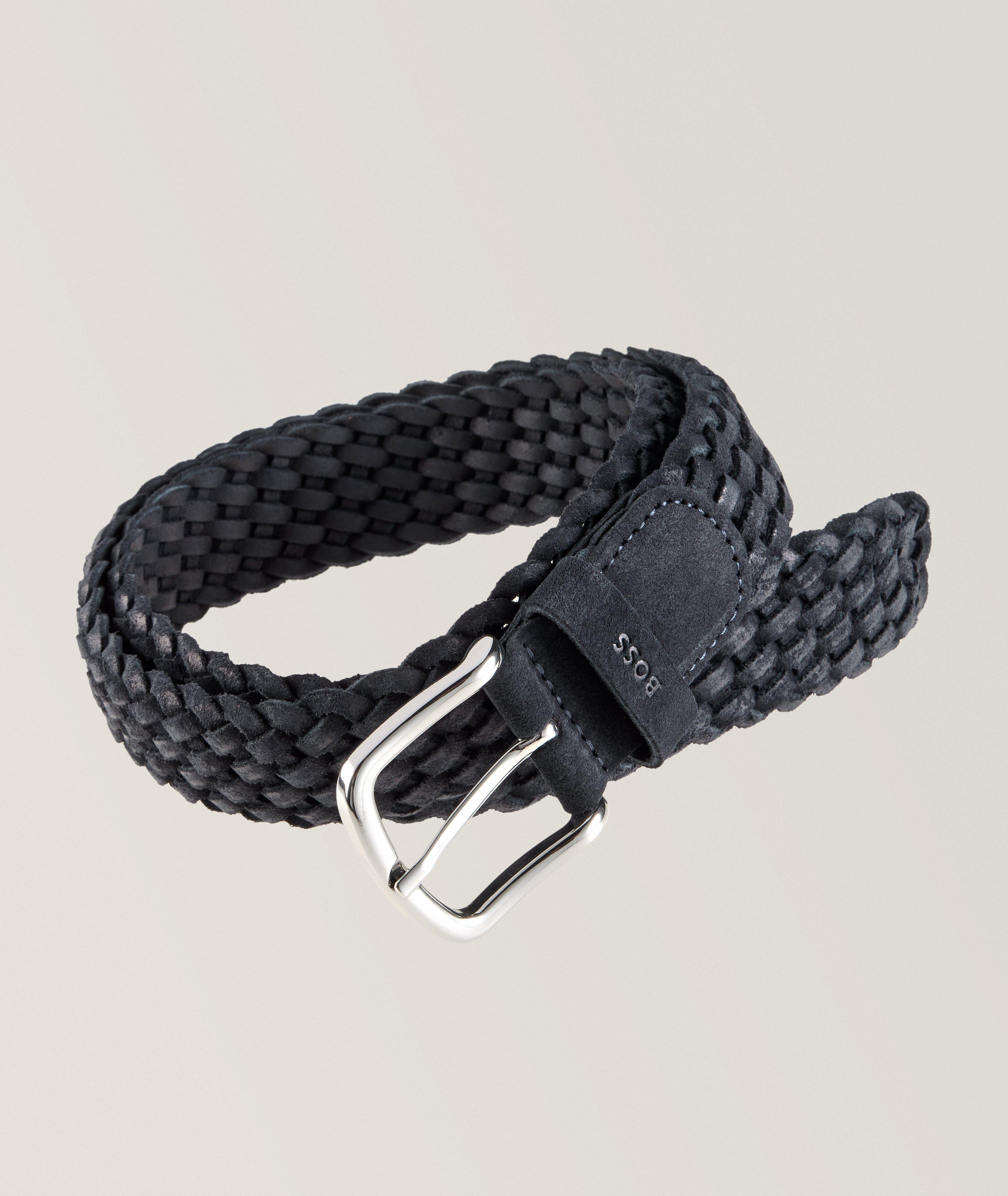 Hugo Boss Woven Leather Pin-Buckle Belt, Belts