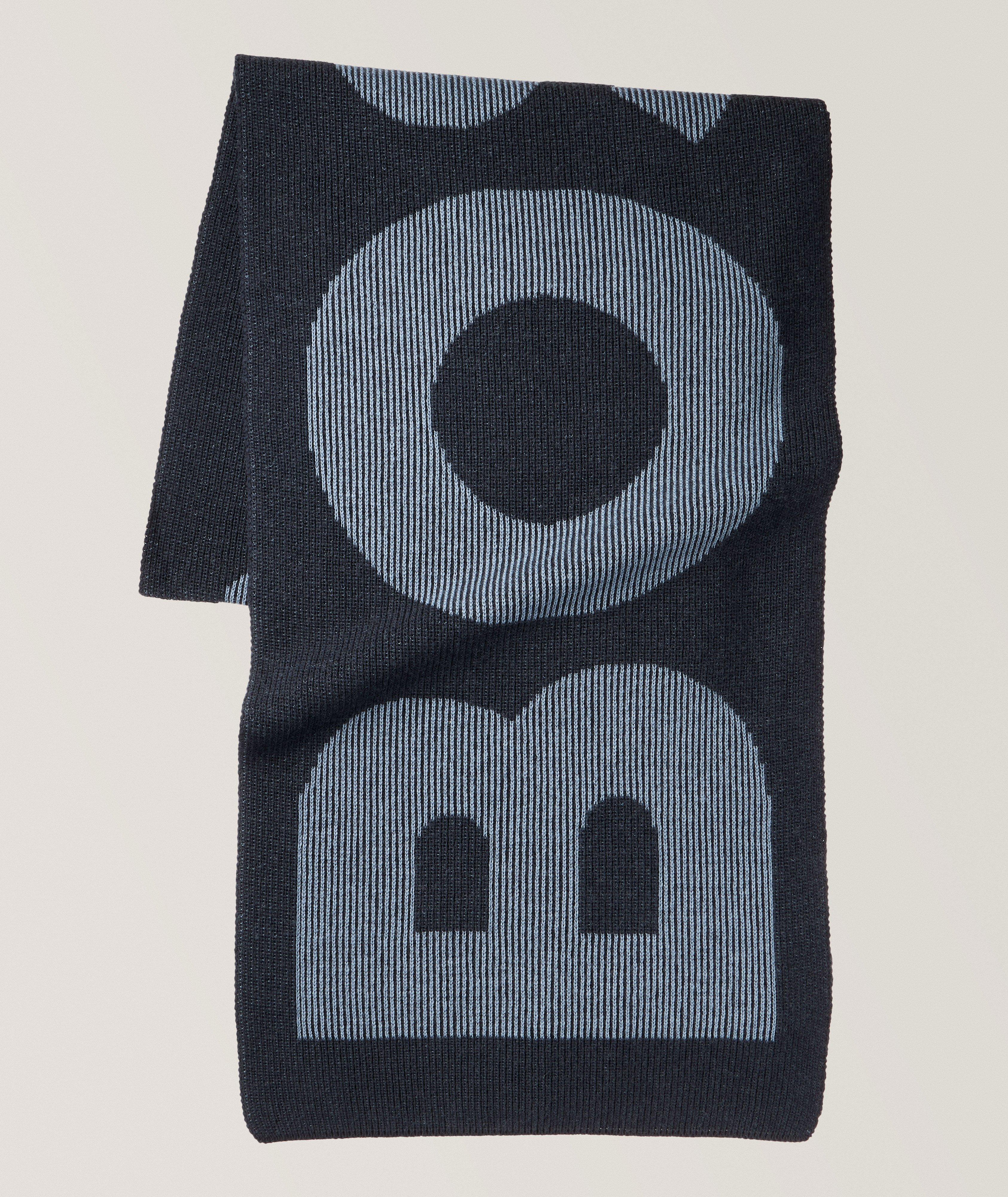 Écharpe en coton et en laine avec logo image 0