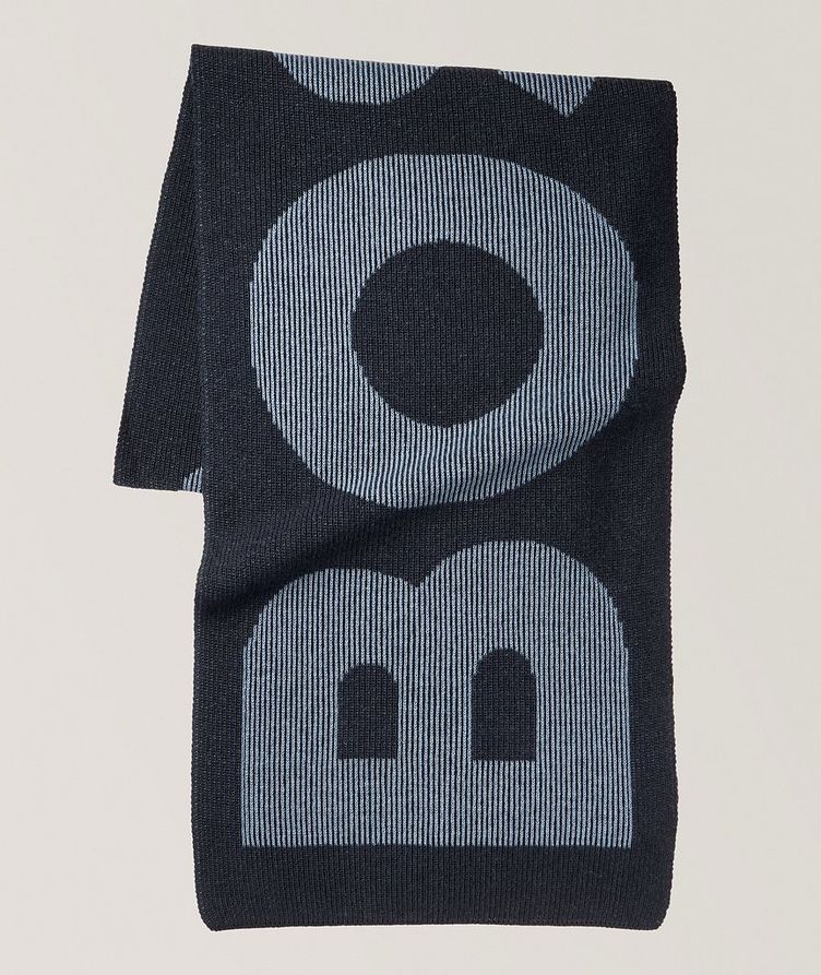 Logo Knit Cotton-Wool Scarf image 0