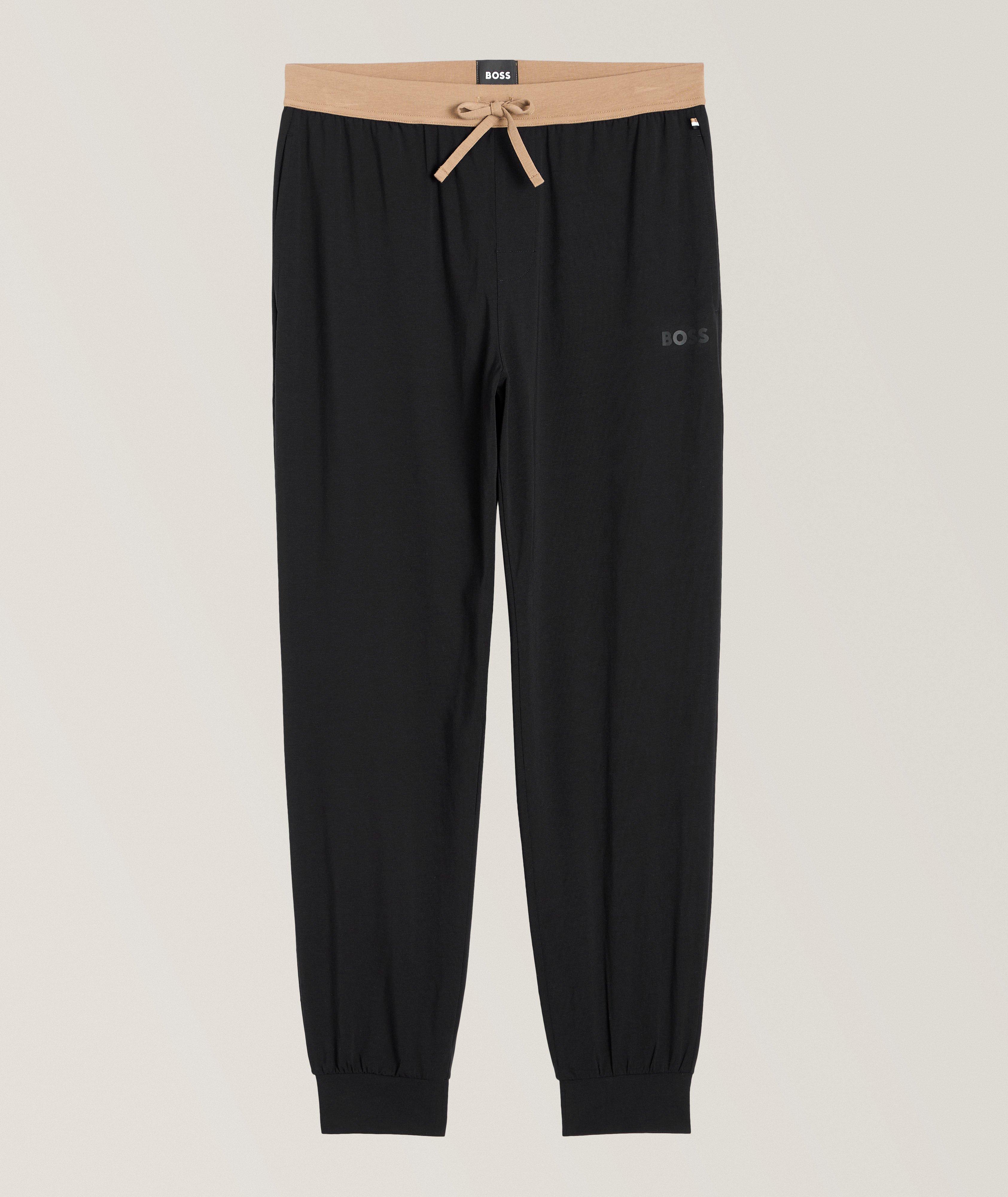 BOSS - Slim-fit pyjama leggings with logo waistband