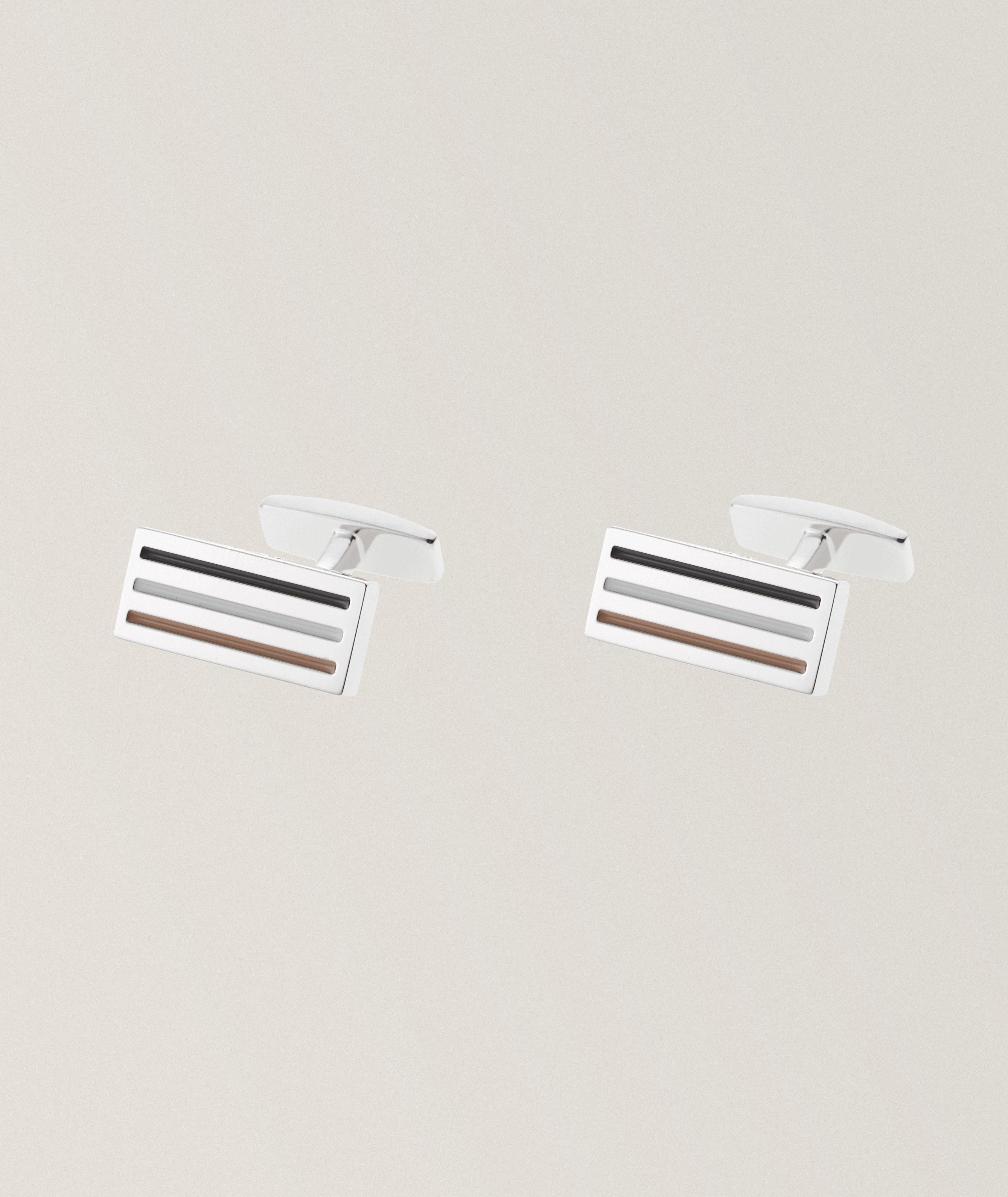 Iconic Stripes Rectangular Cufflinks image 0