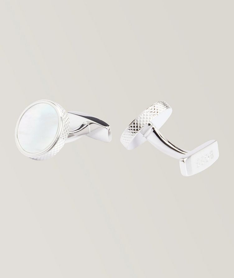 Mother of Pearl Round Cufflinks image 0