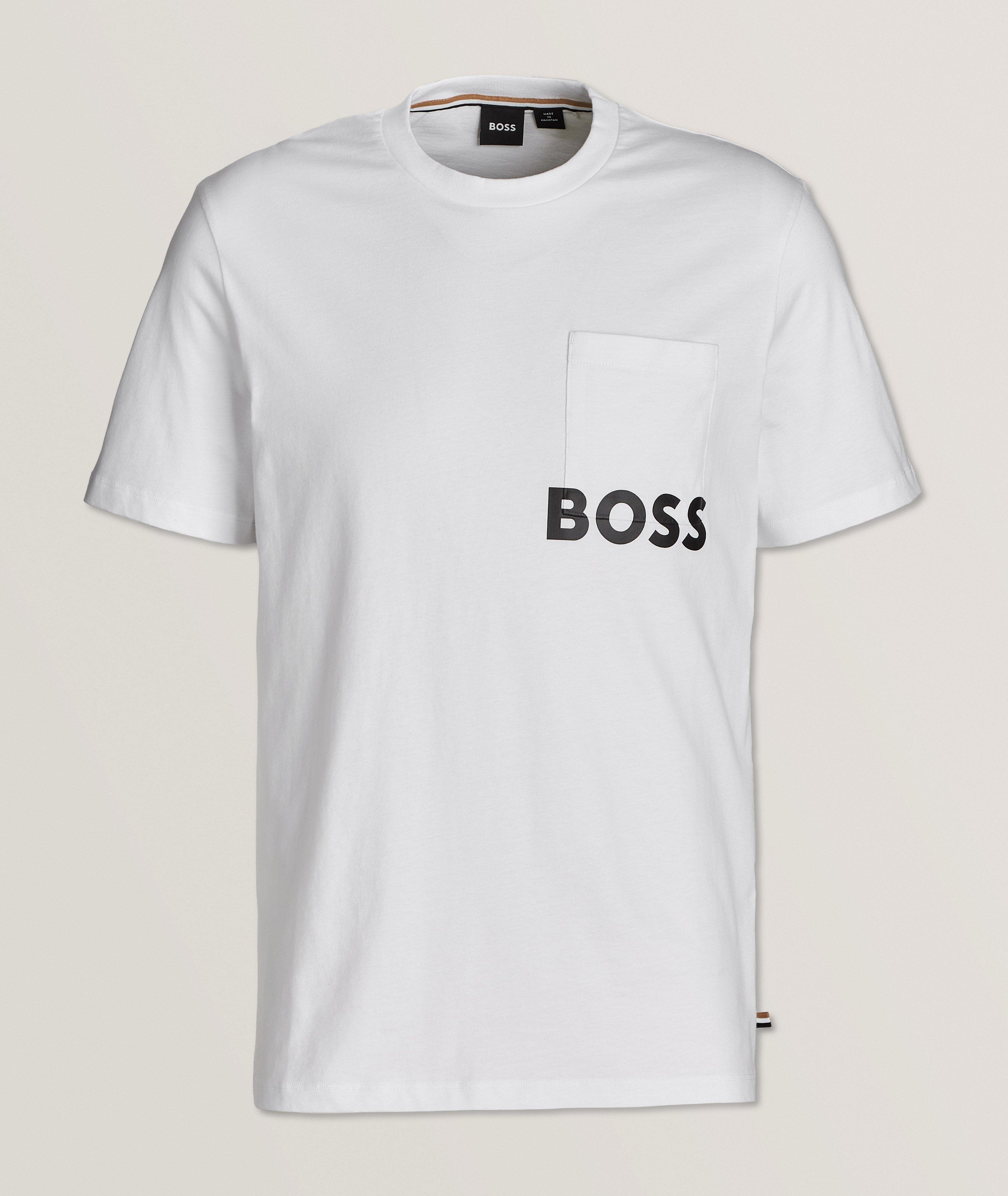 Hugo Boss Logo Print Jersey Cotton T-Shirt, Sleepwear