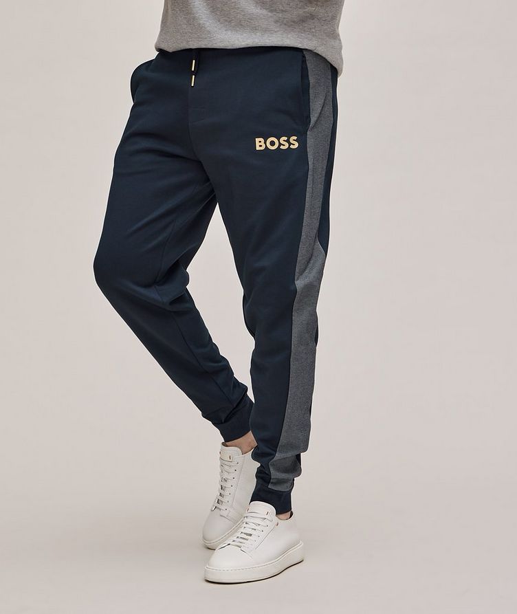 Contrast Panel Mix & Match Terry Cotton Trackpants image 1