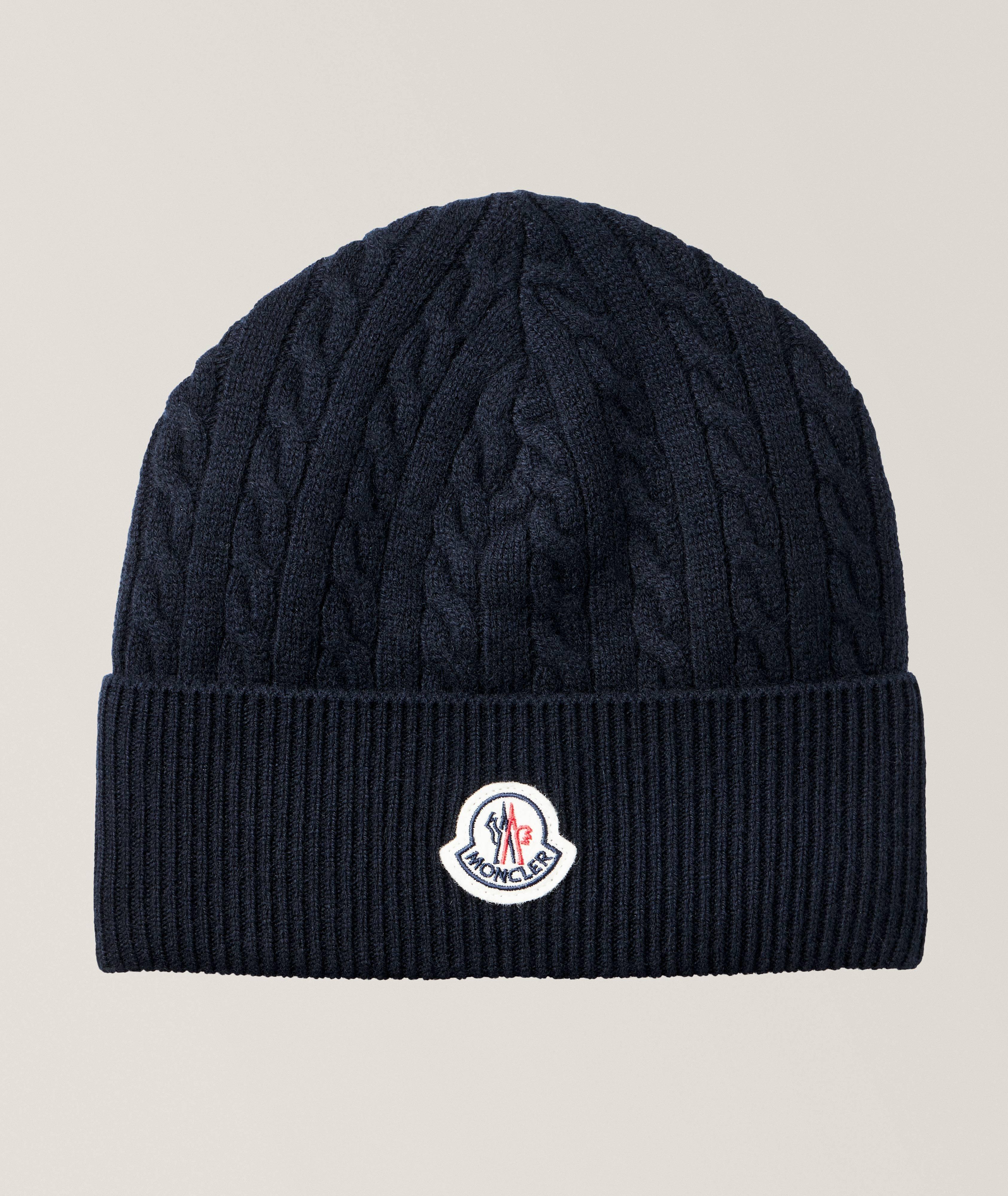 Moncler Tuque en tricot torsadé de laine et de cachemire