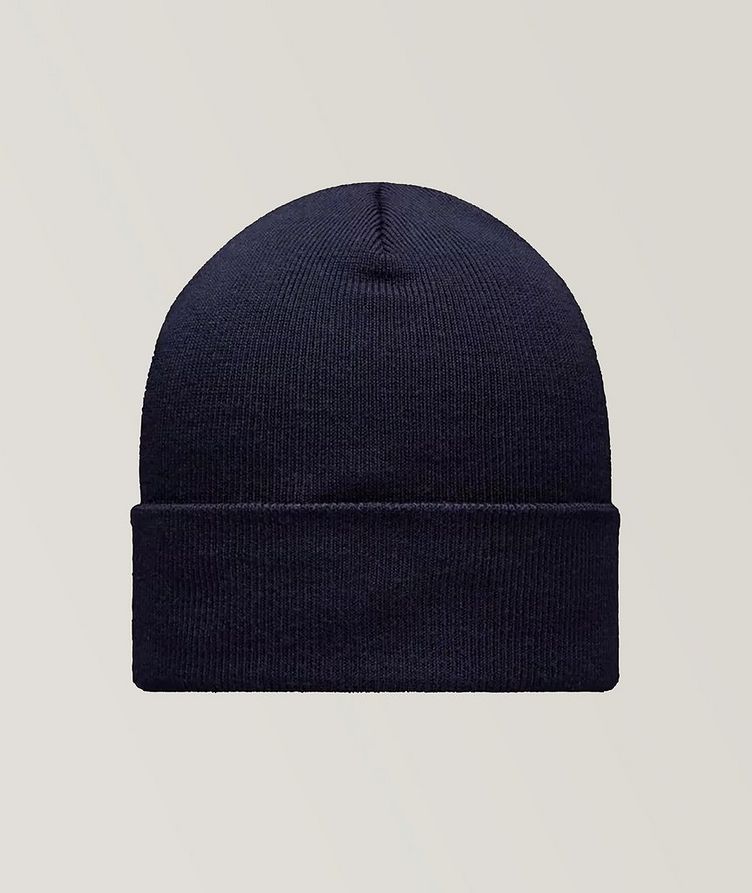 Logo Patch Ribbed Virgin Wool Beanie image 1