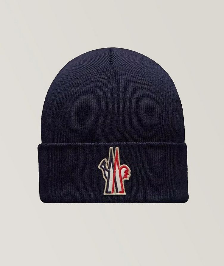 Logo Patch Ribbed Virgin Wool Beanie image 0