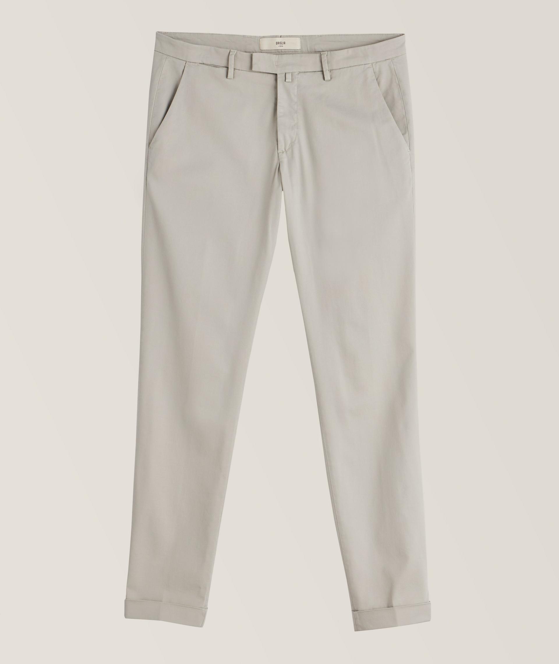 Pantalon en coton extensible de coupe amincie image 0