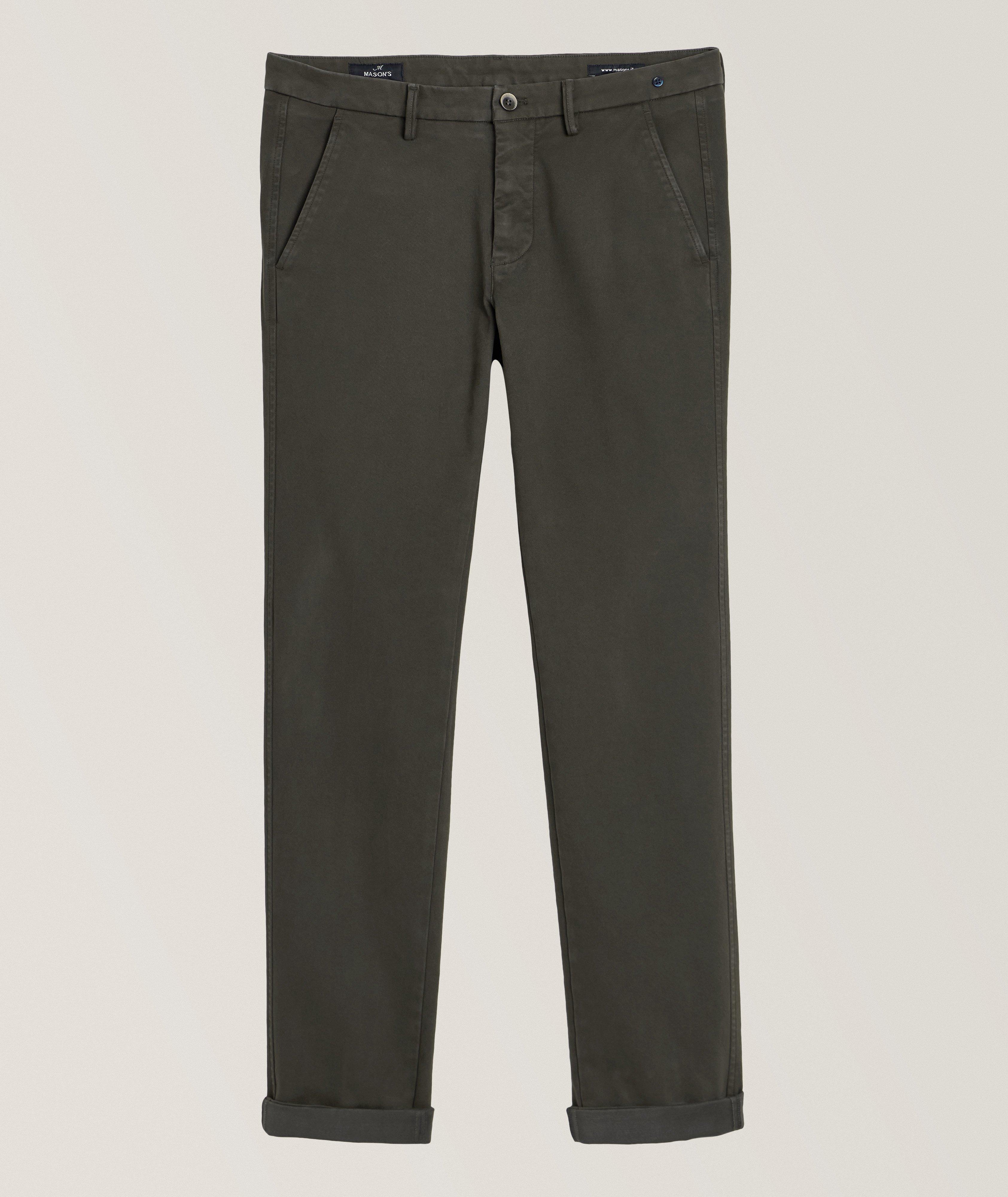 Slim-fit stretch cotton trousers - Man