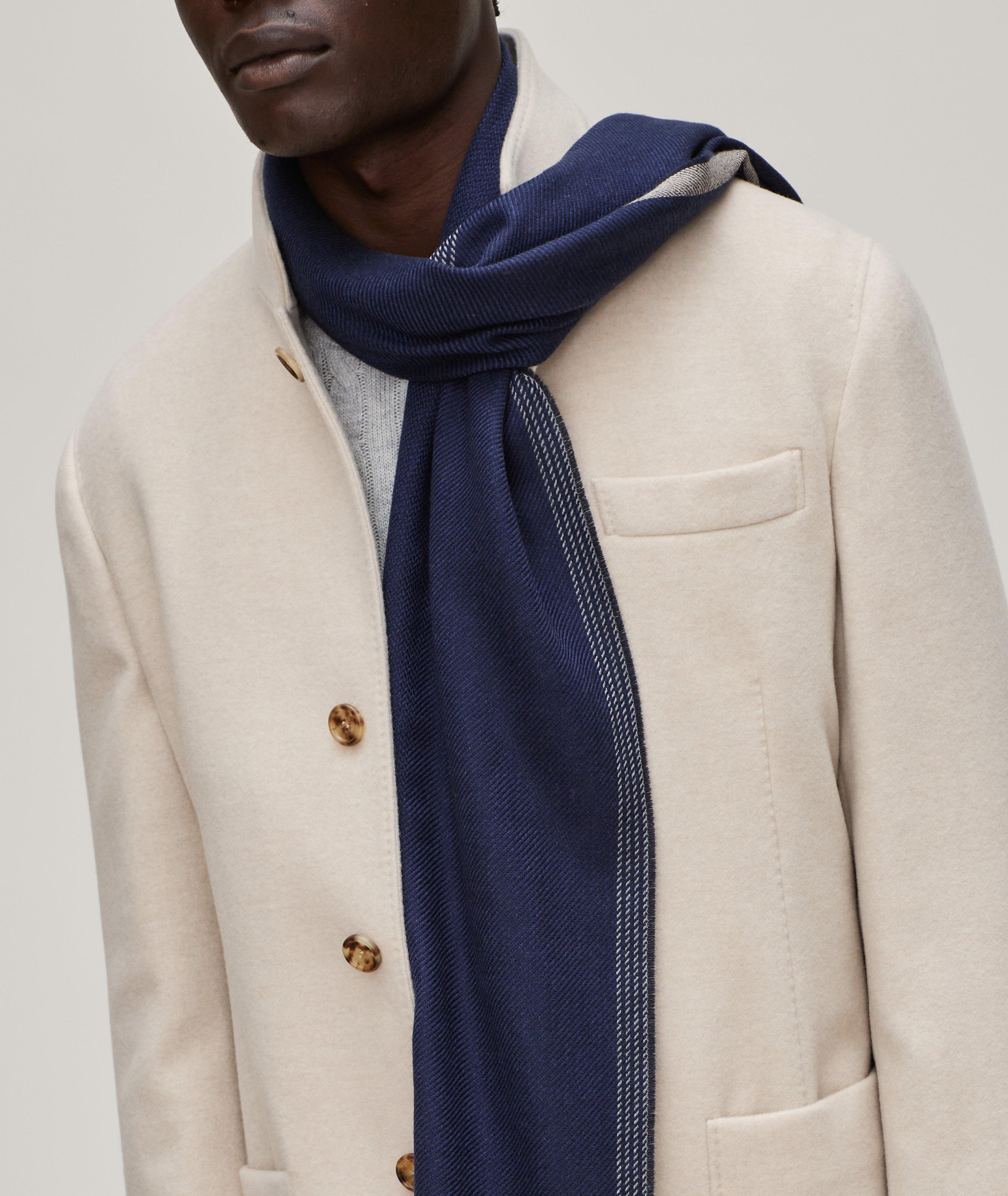 Contrast Trim Wool-Cashmere Scarf image 1