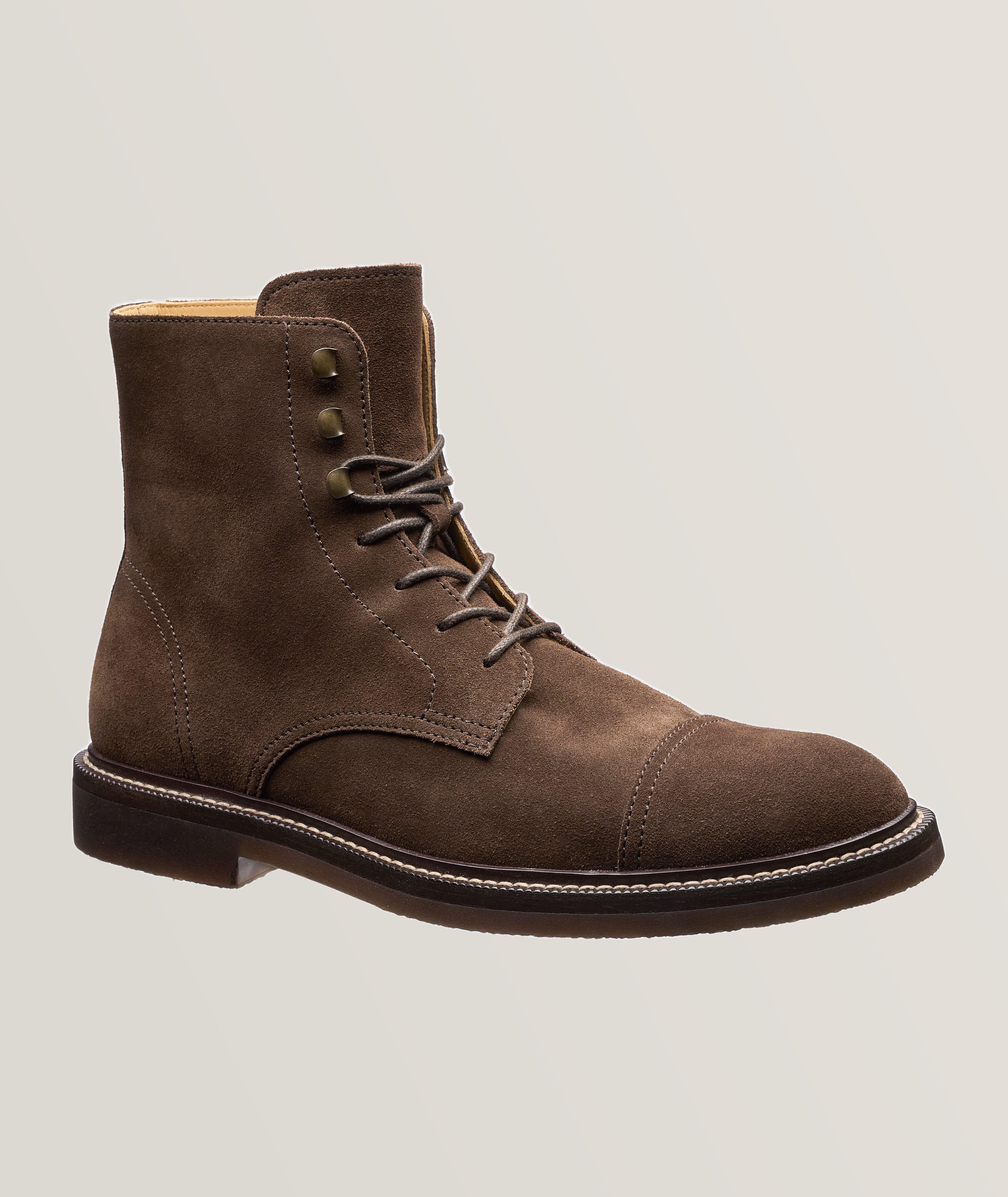 Brown suede shop lace up boots