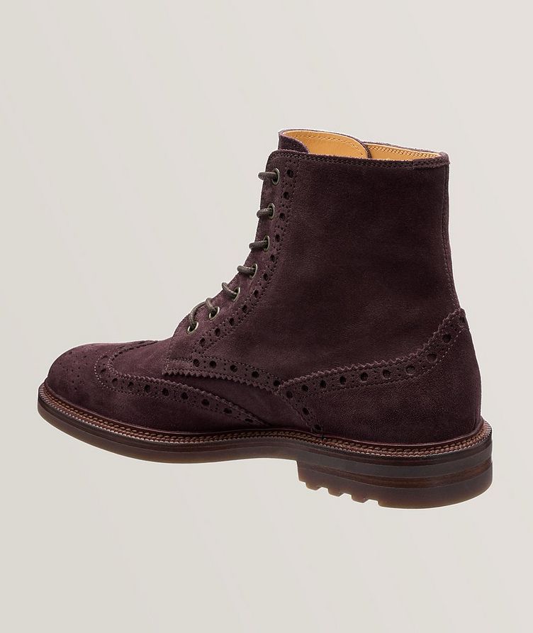 Suede Wingtip Lace-Up Boots image 1