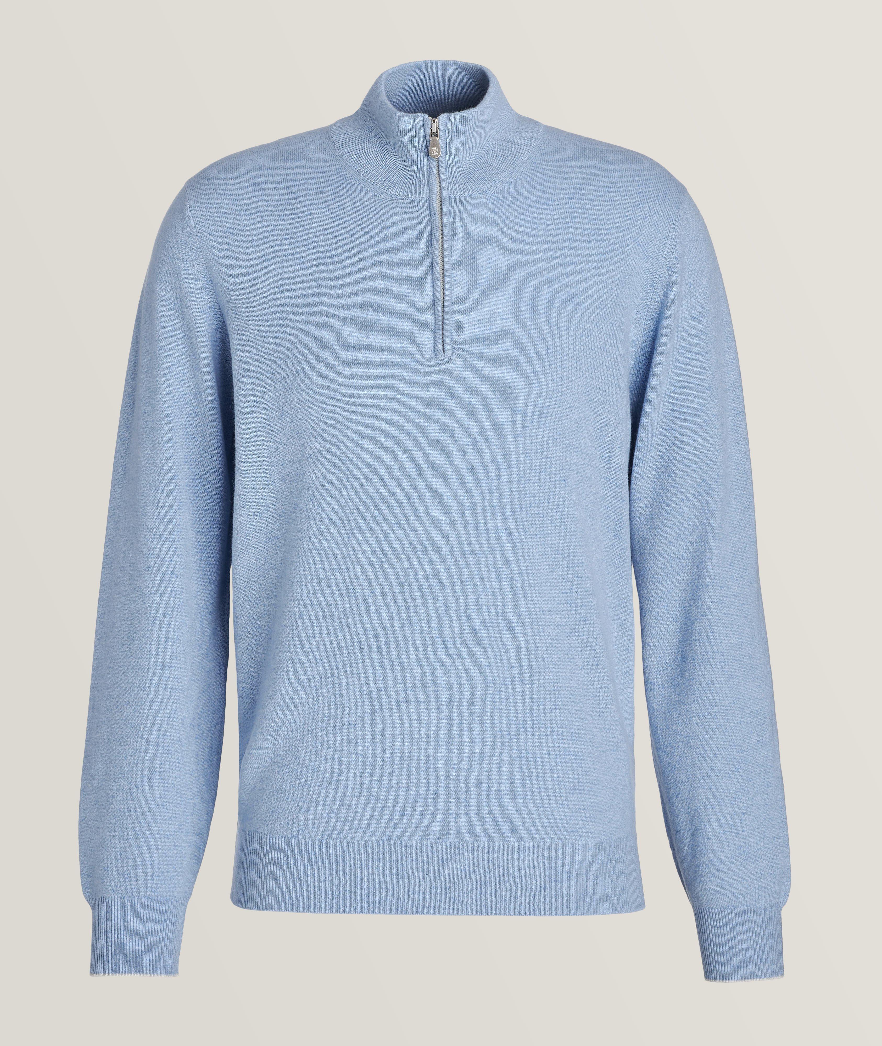 Cashmere Quarter-Zip Mock Neck Sweater image 0