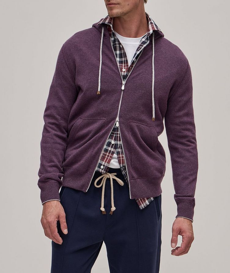 Cashmere Full-Zip Hooded Sweater image 1