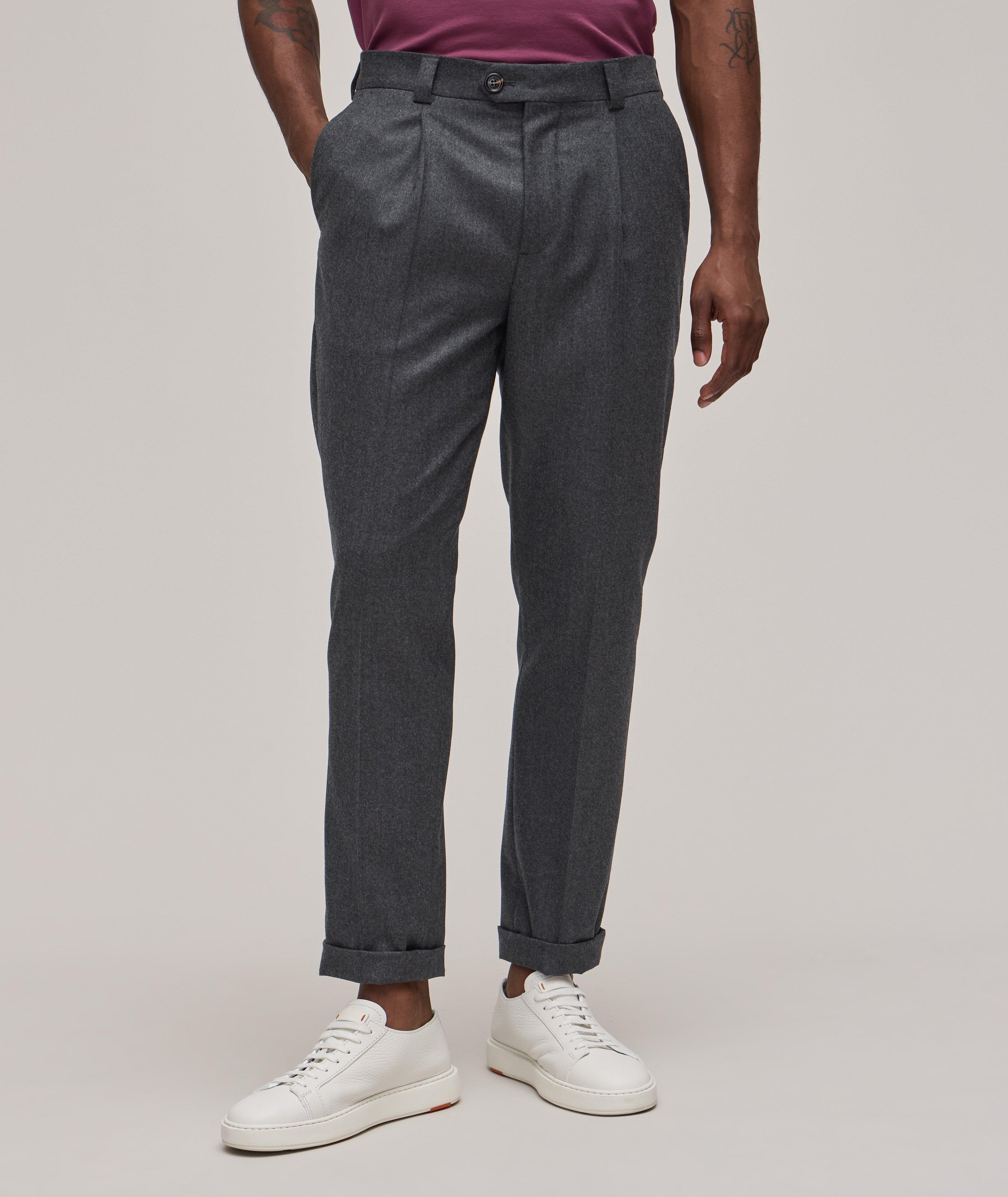 Flannel Wool Leisure Fit Trousers image 1