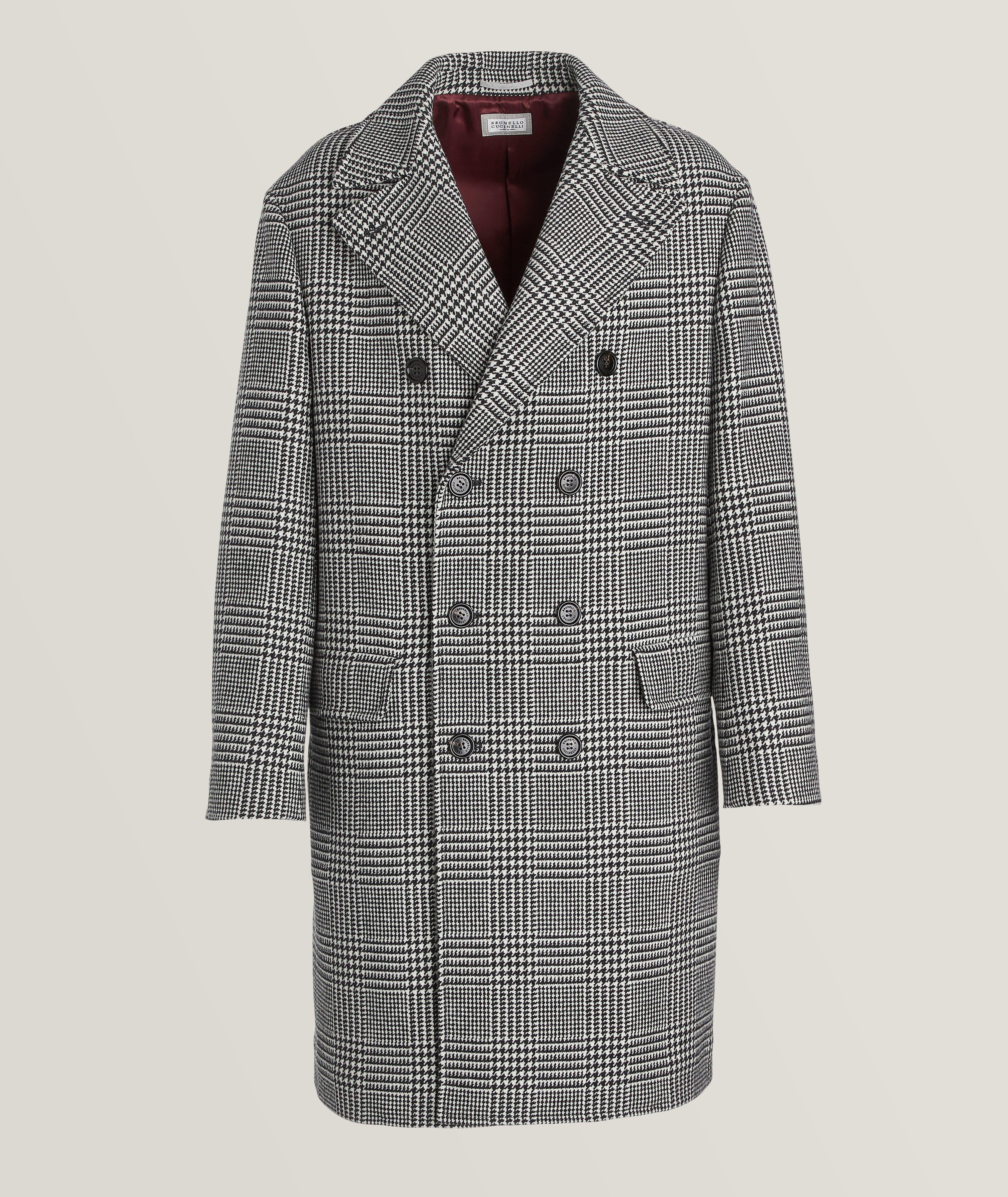 Houndstooth check outlet coat