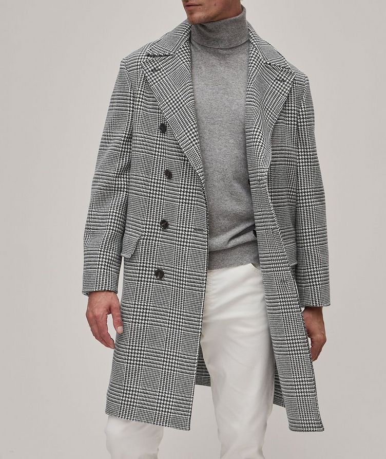 Houndstooth Virgin Wool Double Breasted Overcoat image 1