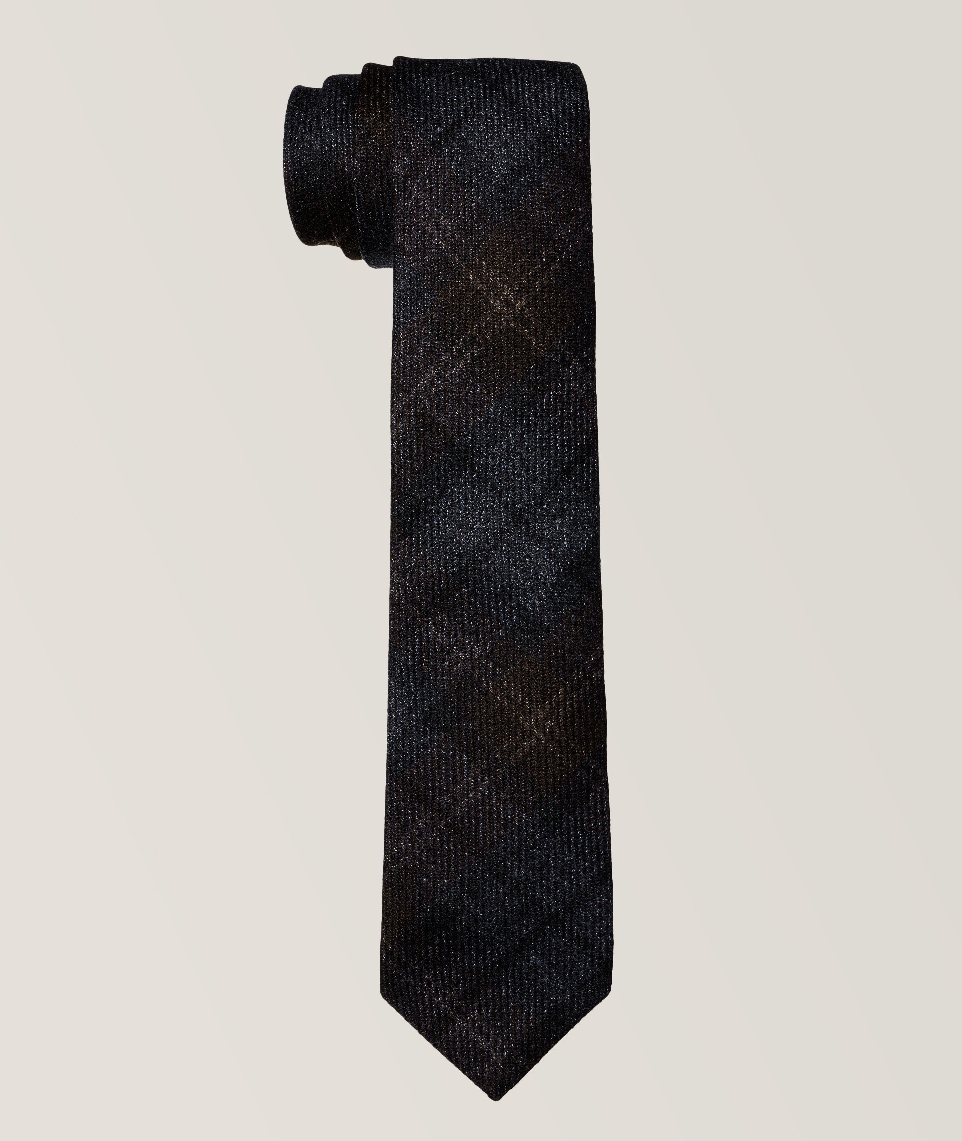 Cravate en laine, en cachemire et en soie à motif losangé image 0