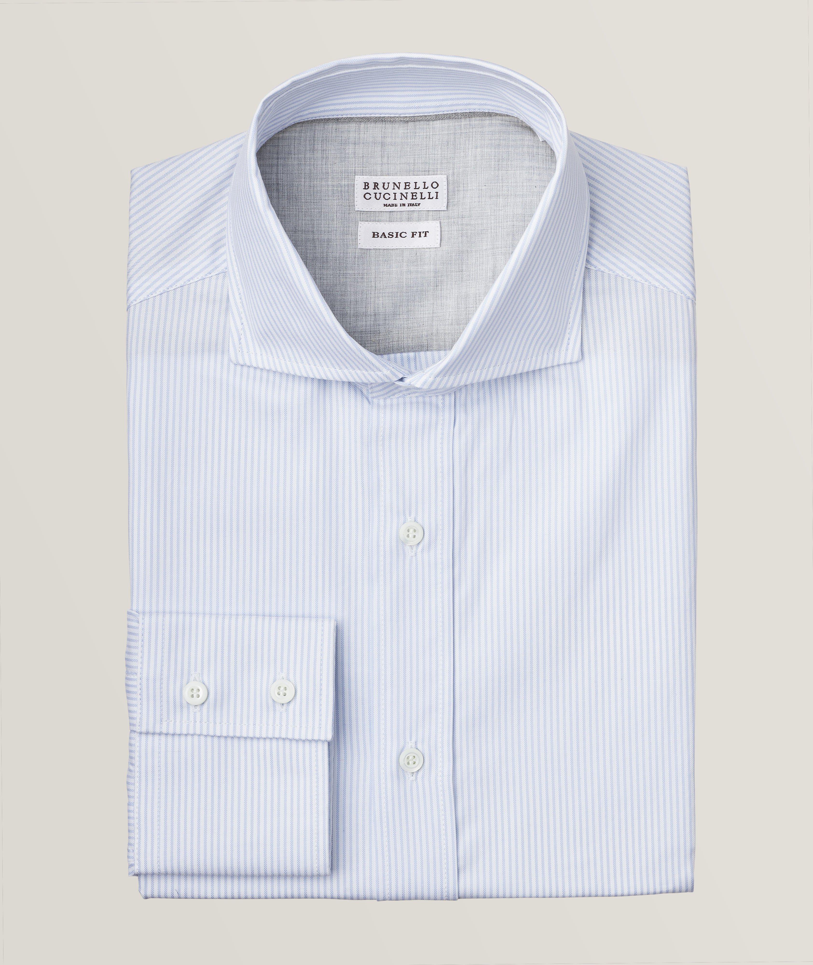 Brunello Cucinelli Pinstripe Cotton Oxford Shirt | Sport Shirts | Harry ...