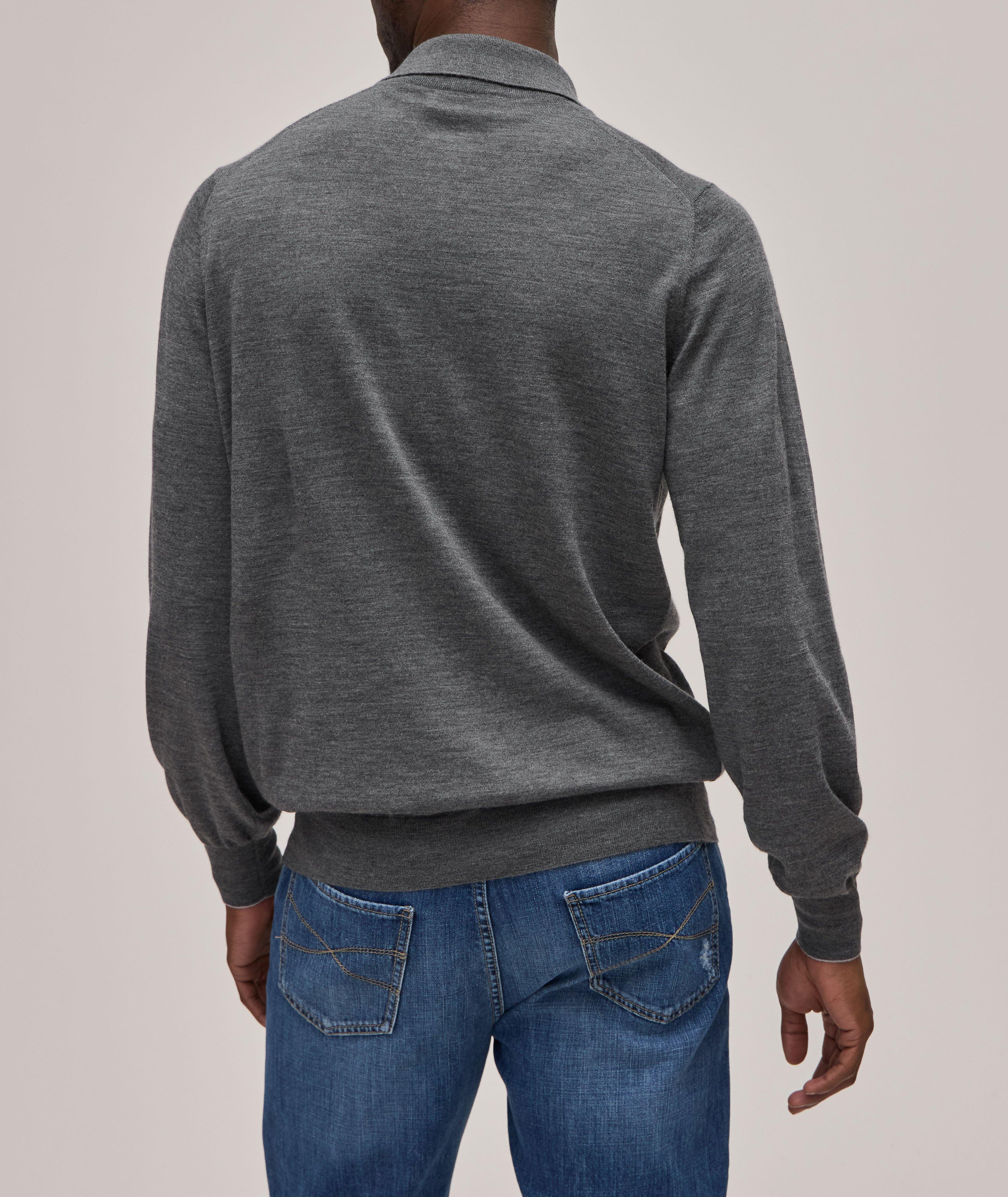 Long-Sleeve Wool-Cashmere  Knit Polo image 2