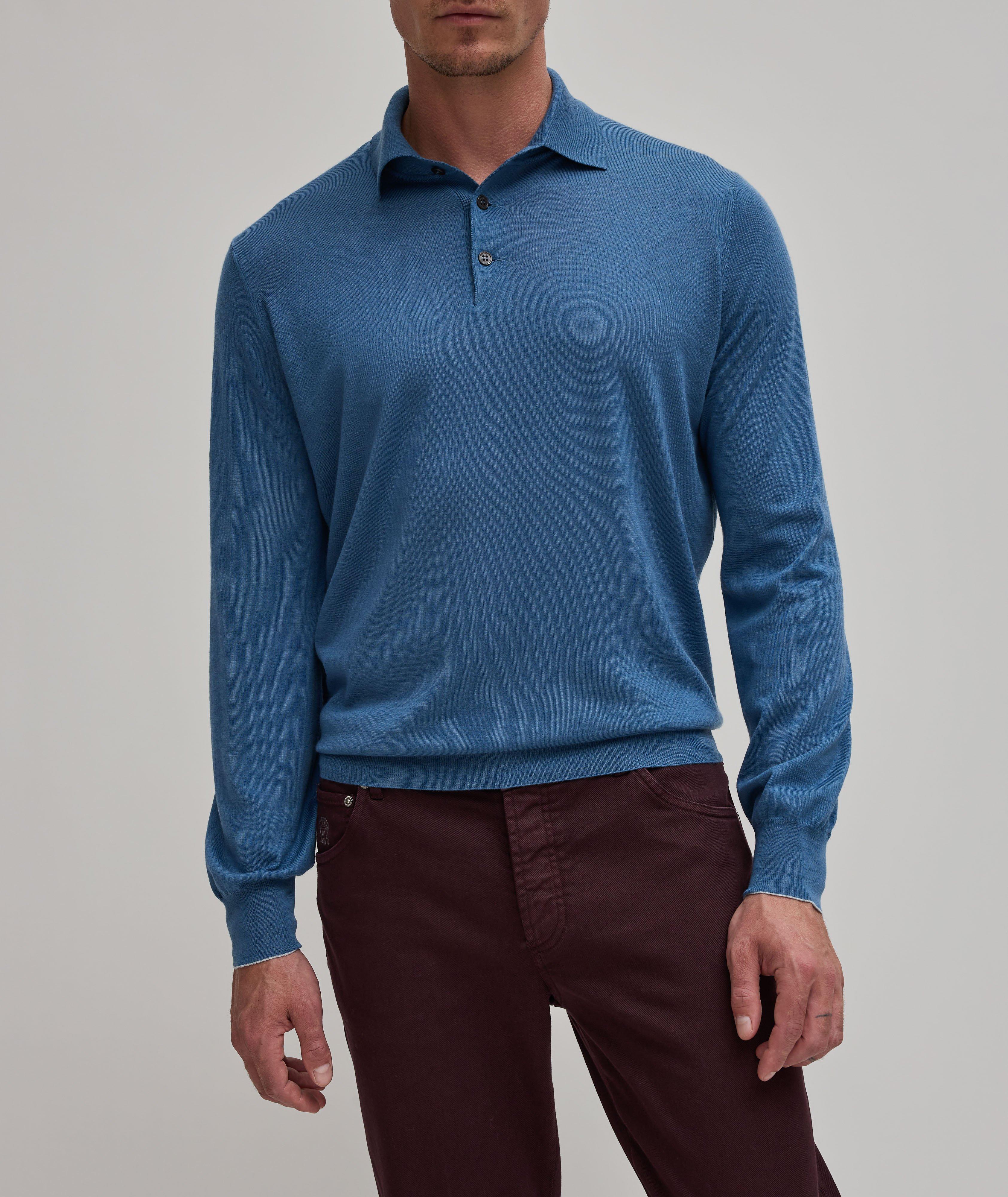 Fine Gauge Virgin Wool-Cashmere Knit Polo image 1