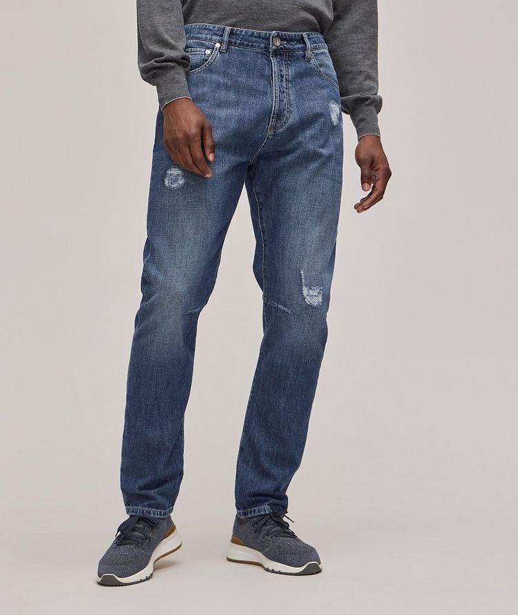 Distressed Cotton Leisure Fit Jeans image 1