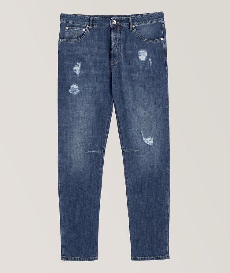 Distressed Cotton Leisure Fit Jeans image 0