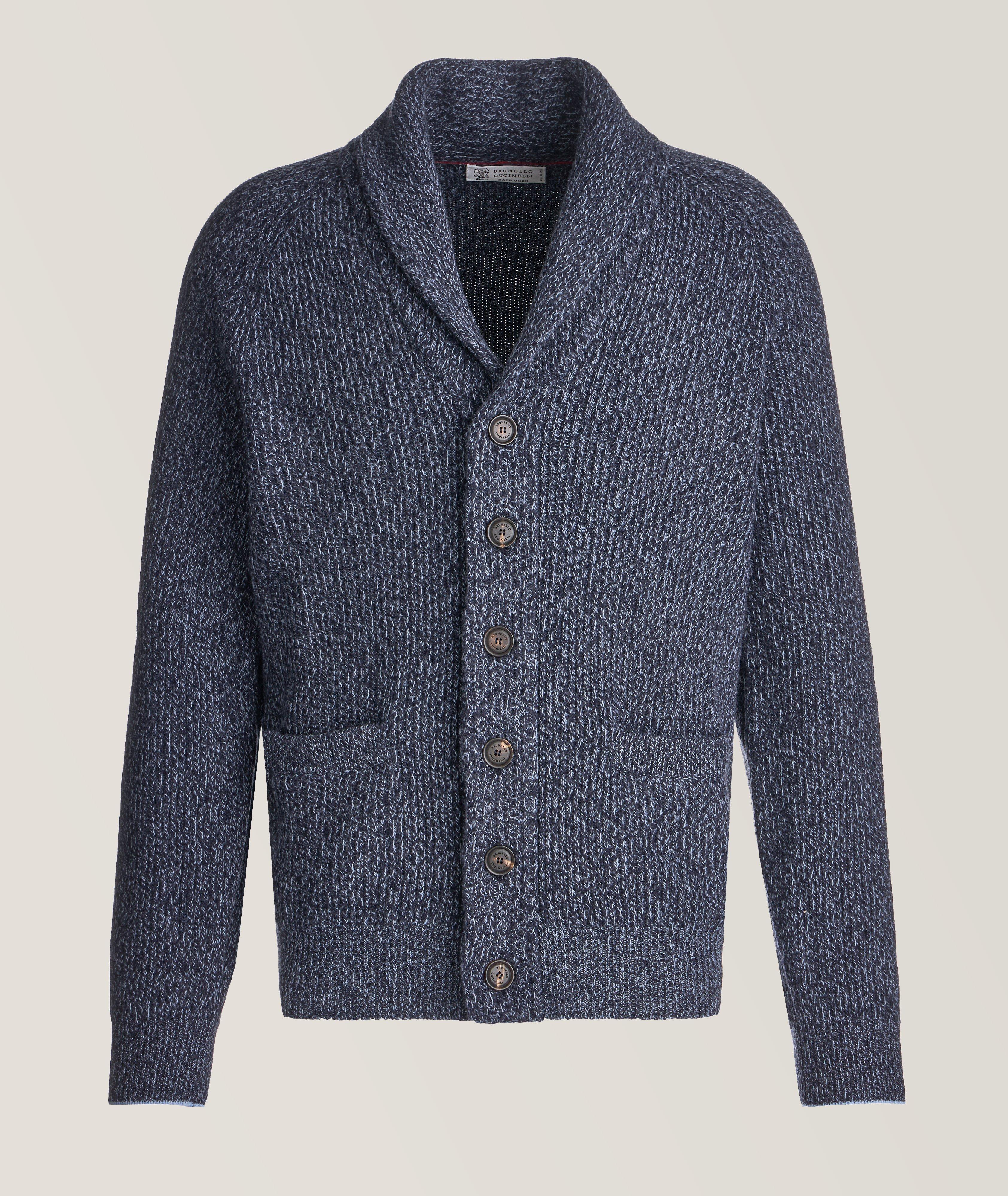 BOSS - Ribbed-knit cardigan in cotton, cashmere and wool