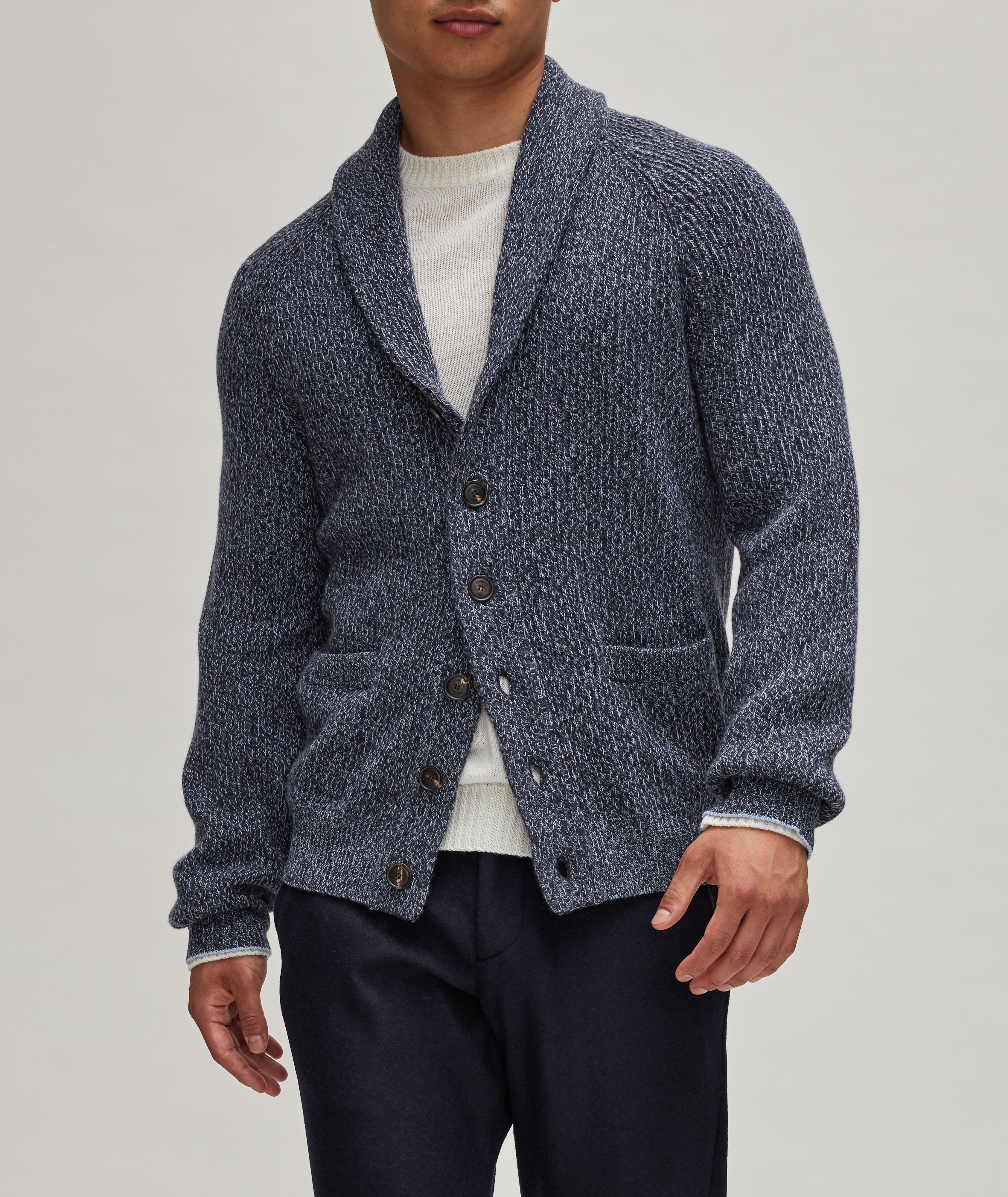 Textured Open Front Sweater Jacket - Marled