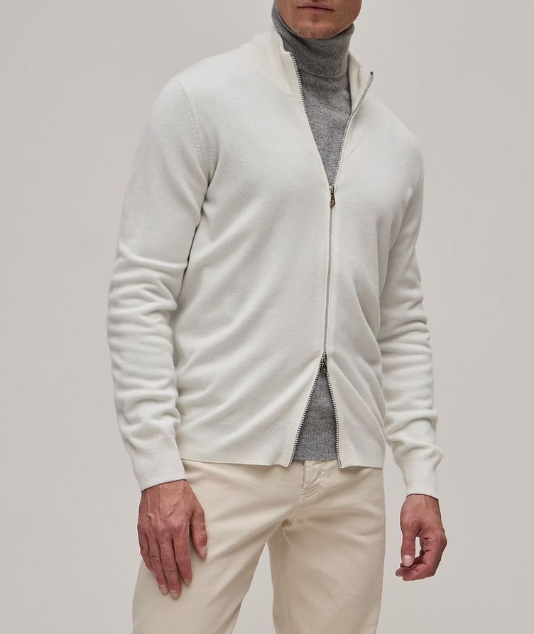 Cashmere Full-Zip Mock Neck Sweater image 1