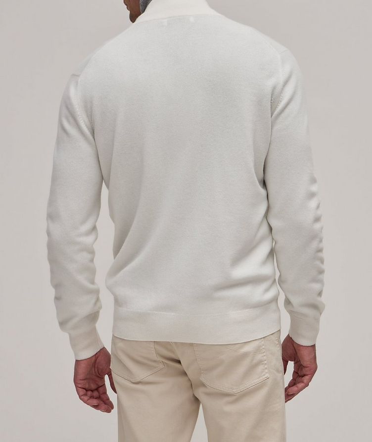 Cashmere Full-Zip Mock Neck Sweater image 2