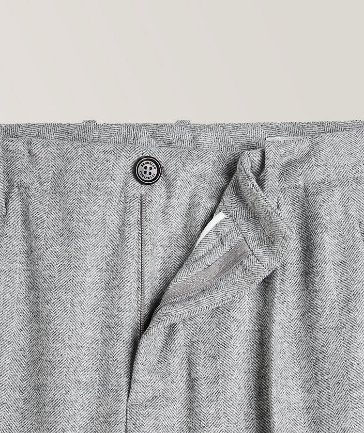 Ergonomic-Fit Herringbone Garment-dyed Cotton Trousers  image 1