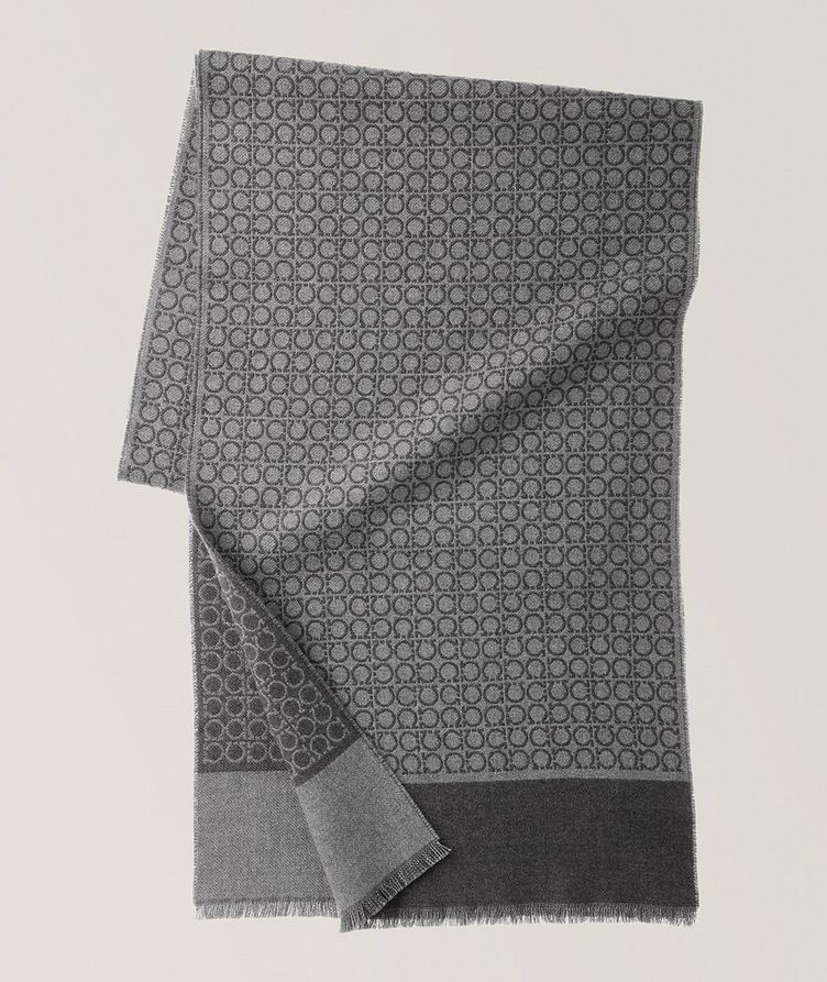 Reversible Mini Gancio Pattern Wool Scarf image 0