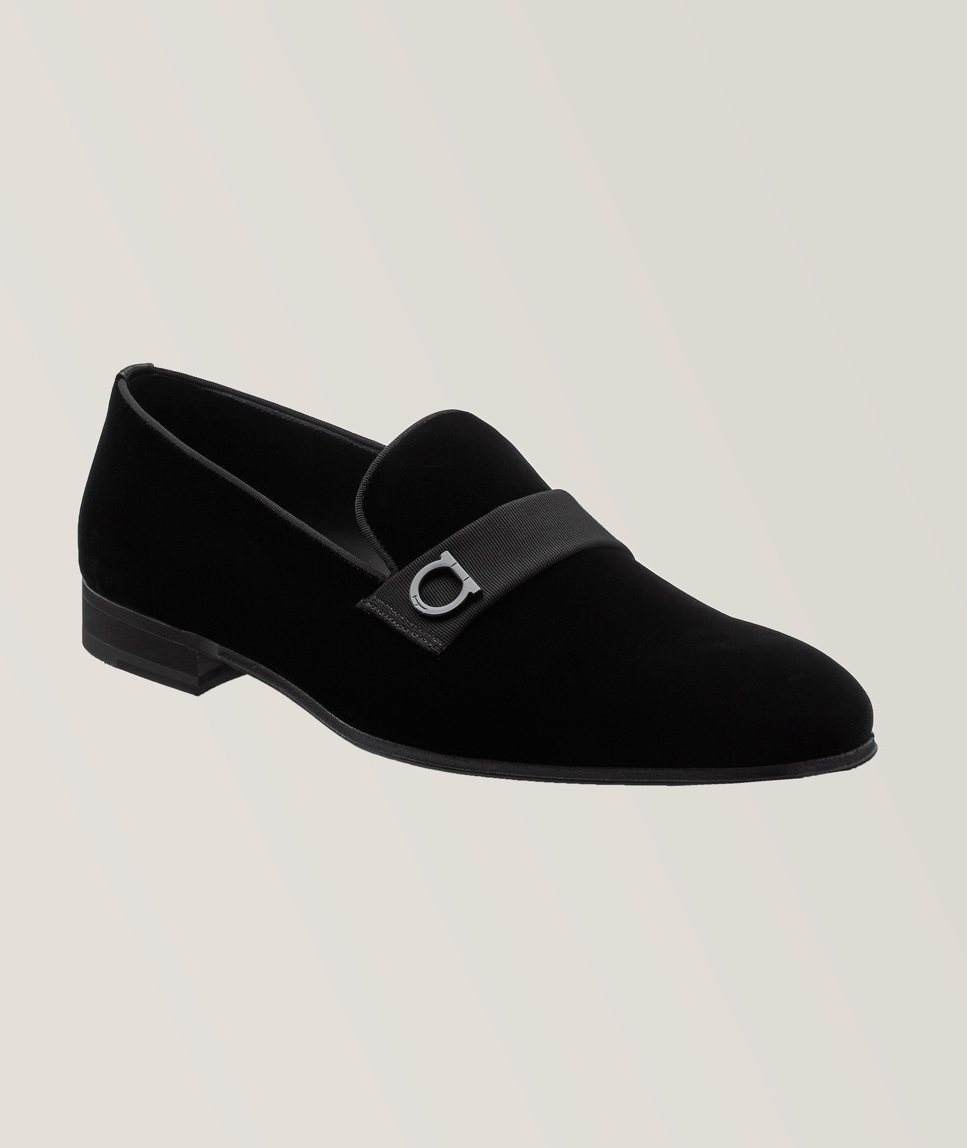 Ferragamo Lapo Gancini Bit Velvet Loafers