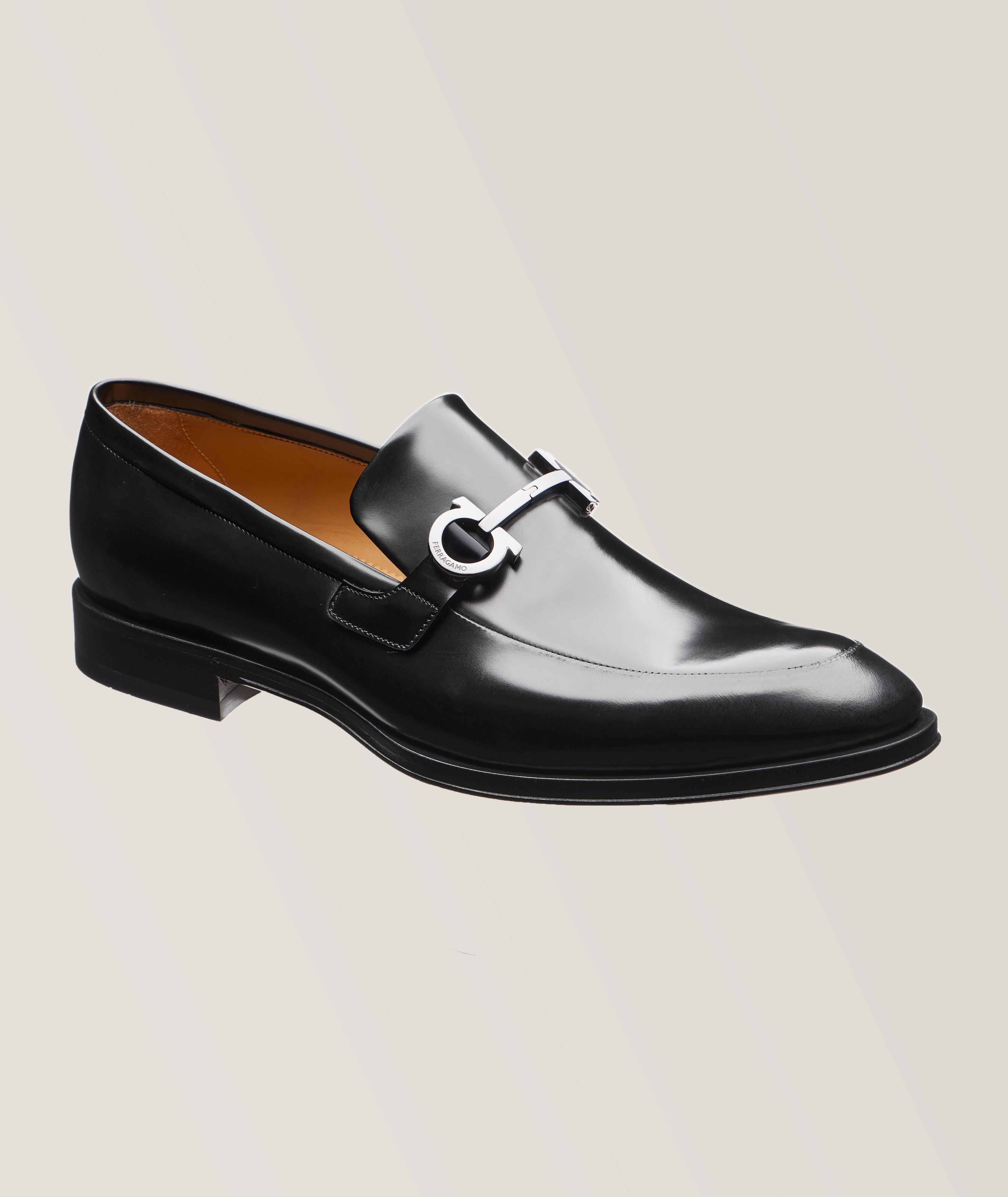 Ferragamo Finley Double Gancini Bit Polished Leather Loafers, Dress Shoes